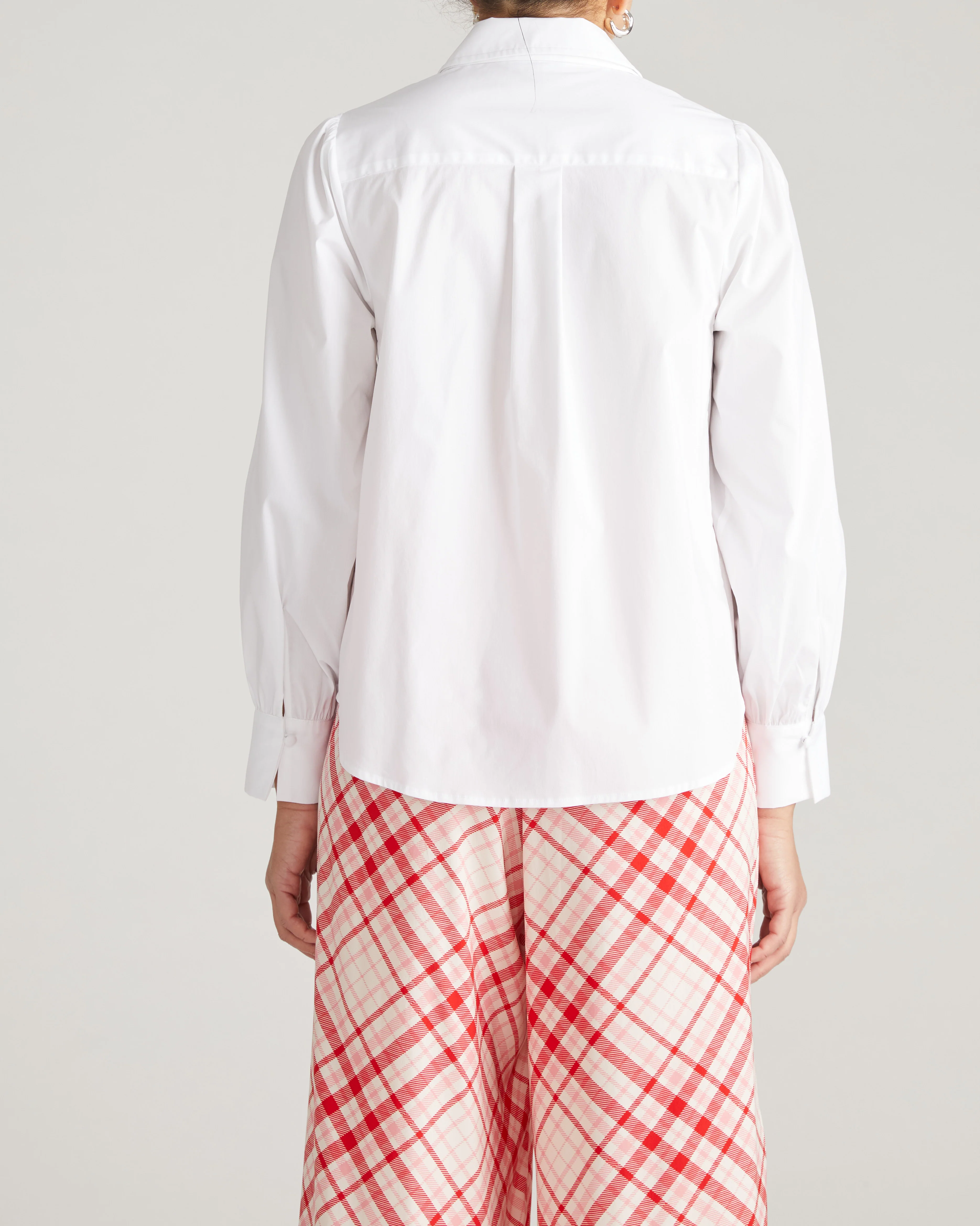 Janet Tie-Neck Cotton Poplin Shirt - White - Image 6