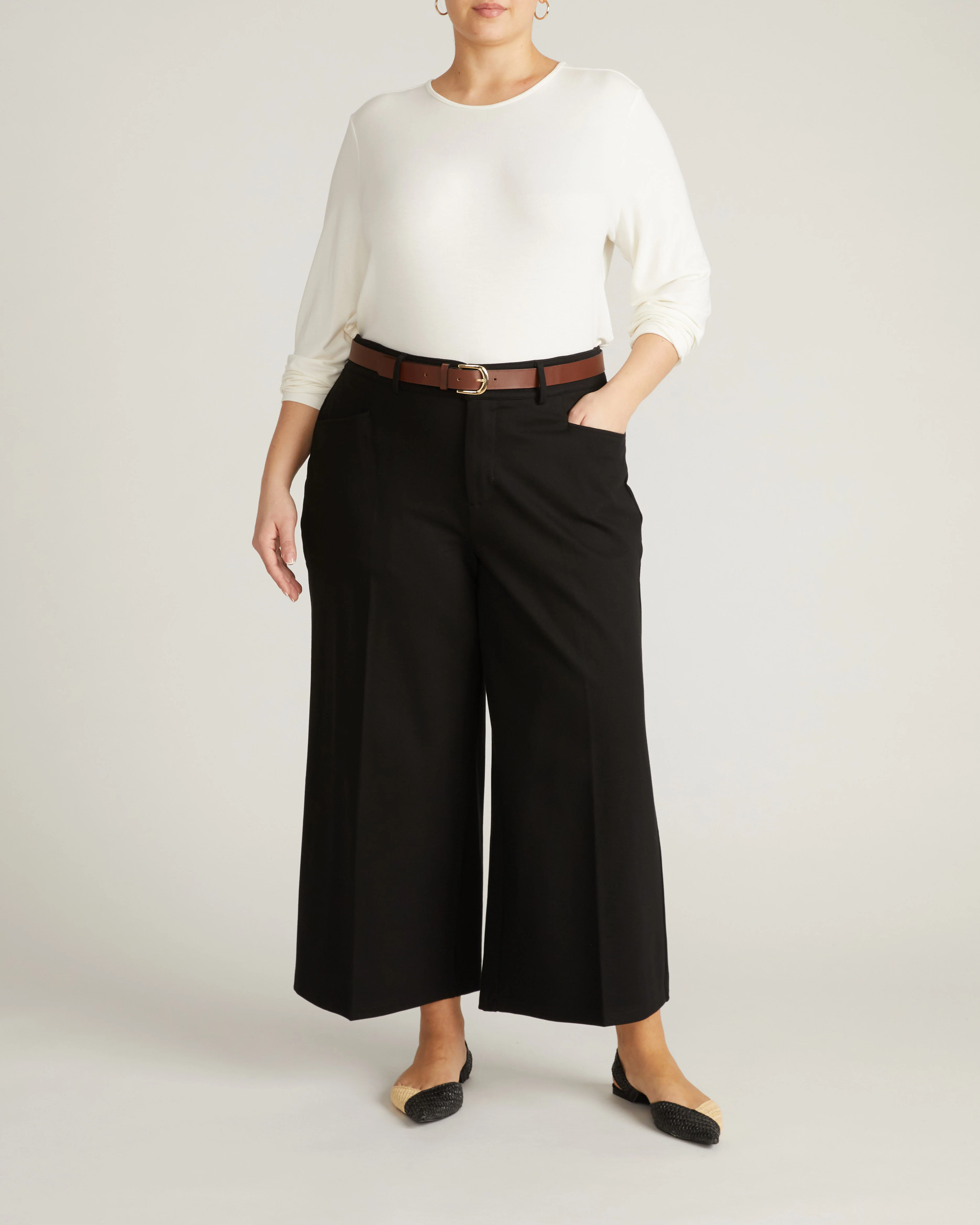 Joan Liquid Jersey Long Sleeve Top - White - Image 3