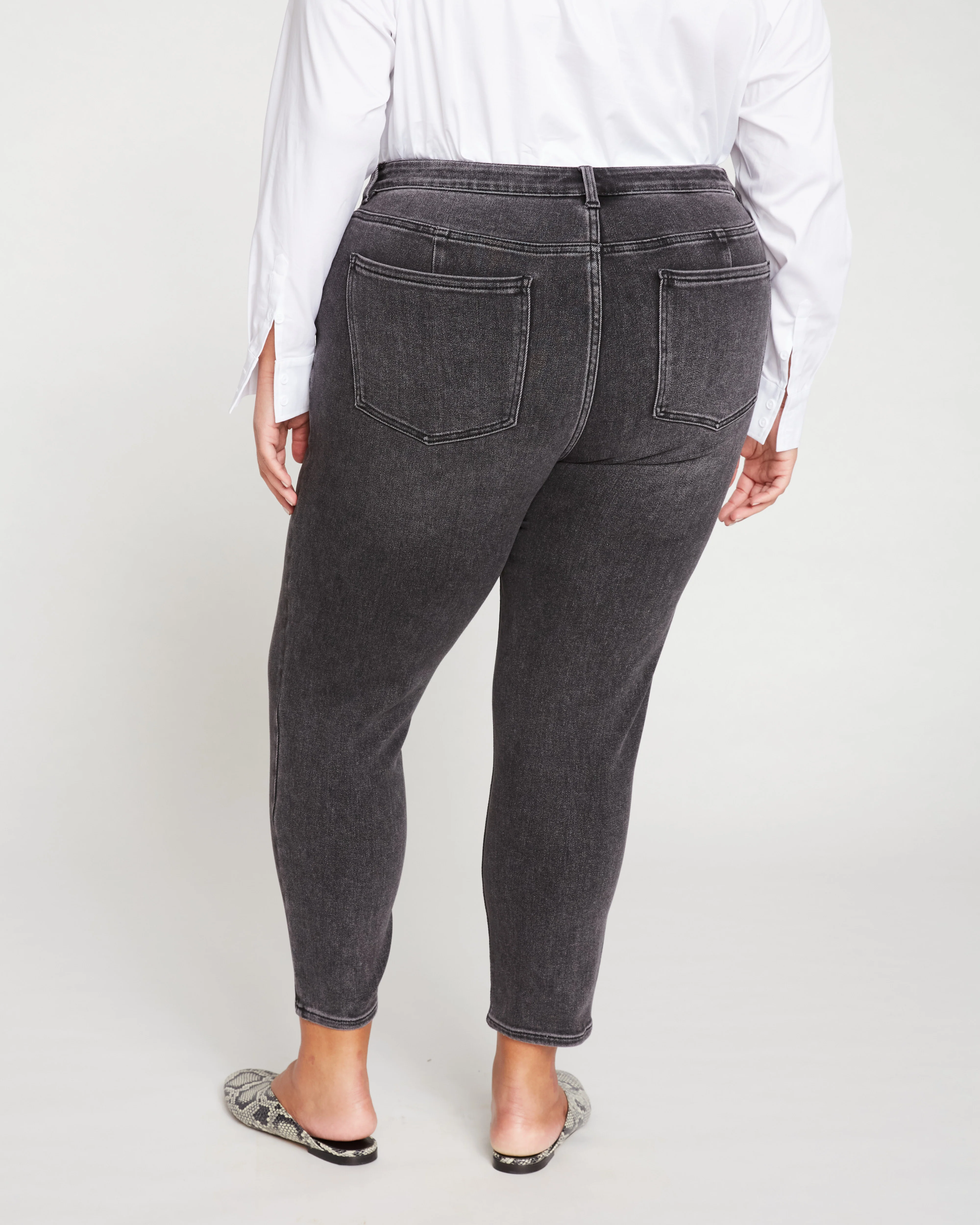 Joni High Rise Curve Slim Leg Jeans 27 Inch - Soft Black - Image 6