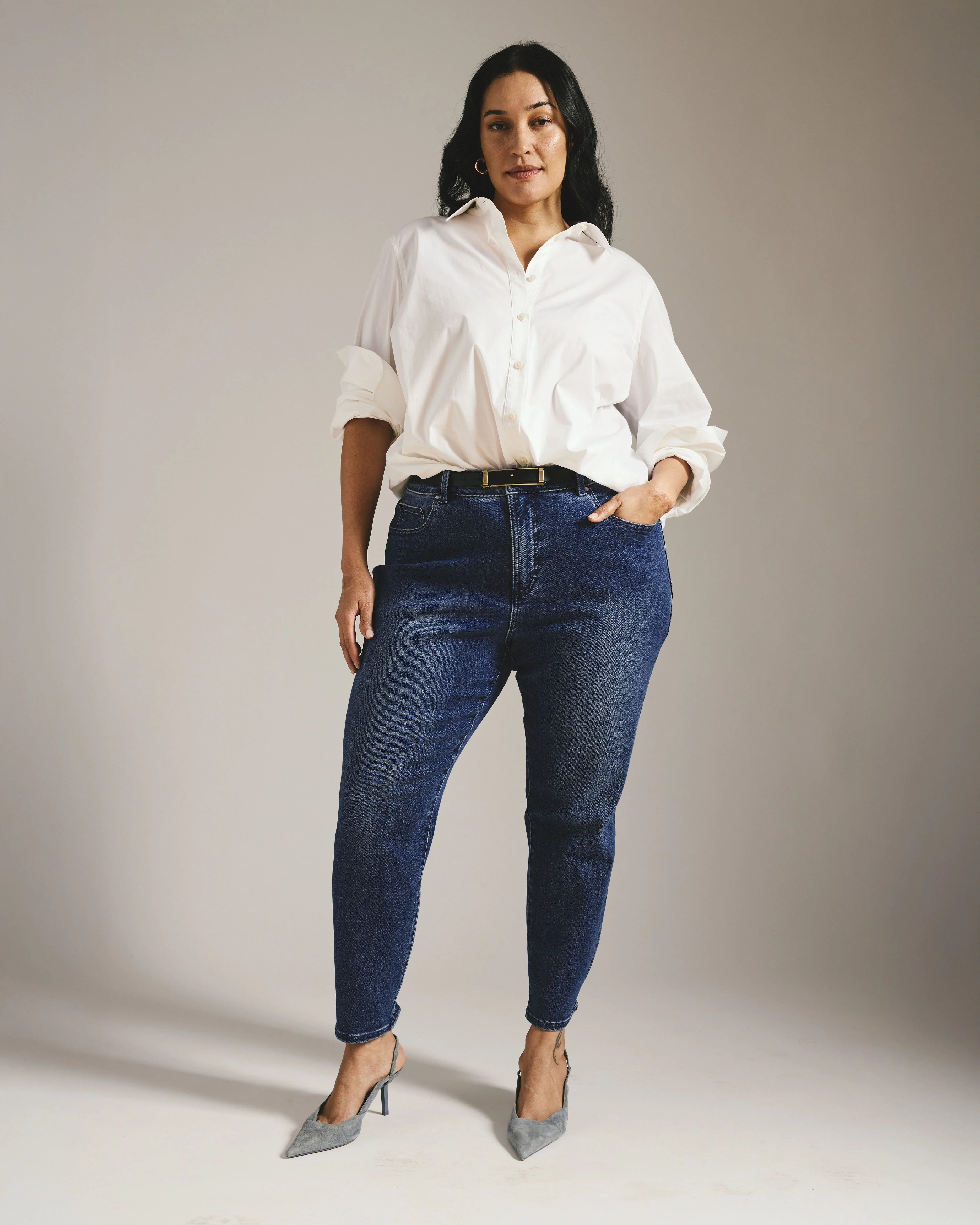 Joni High Rise Curve Slim Leg Jeans 27 Inch - True Blue - Image 2