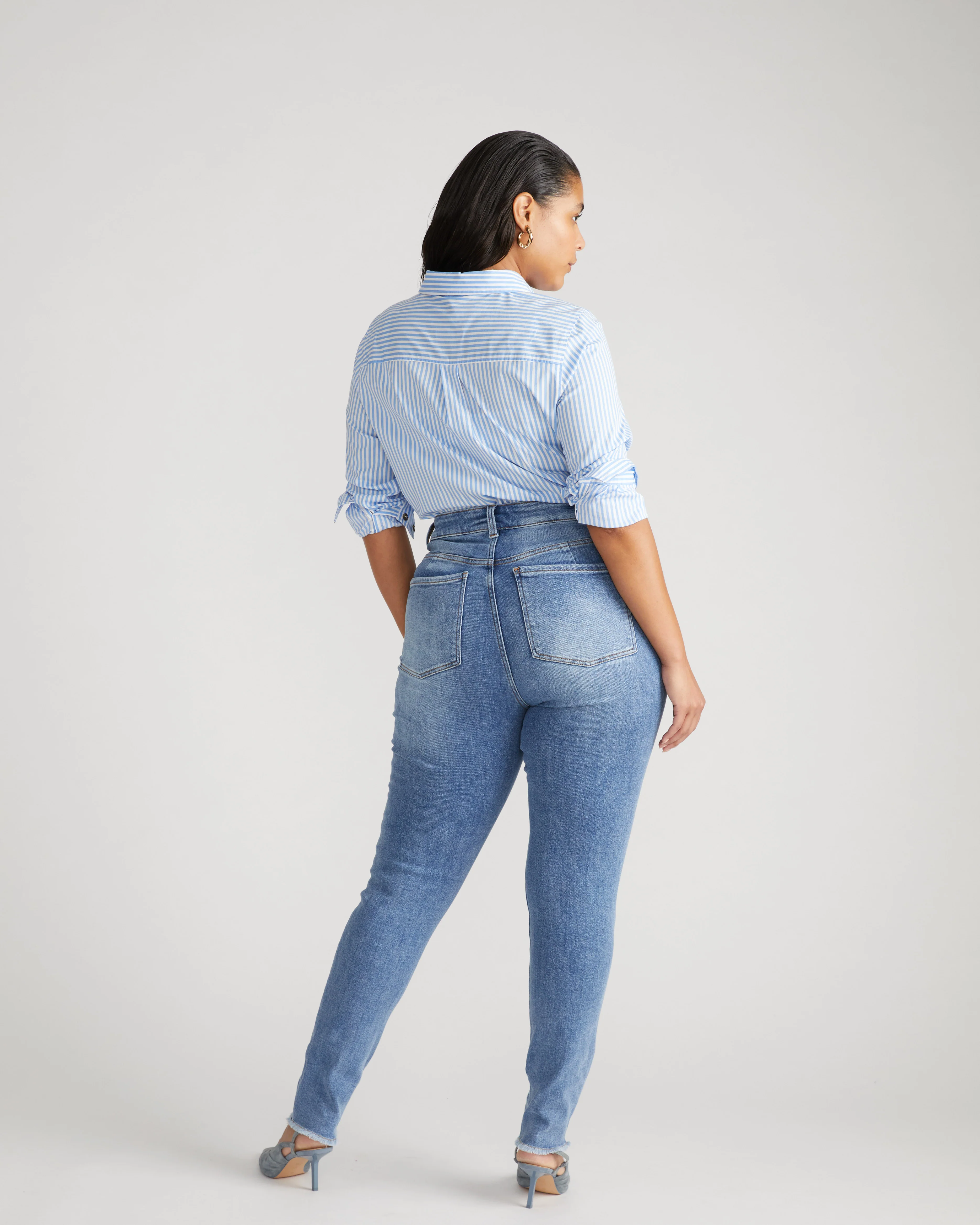 Joni High Rise Curve Slim Leg Jeans 32 Inch - Bright Indigo - Image 3