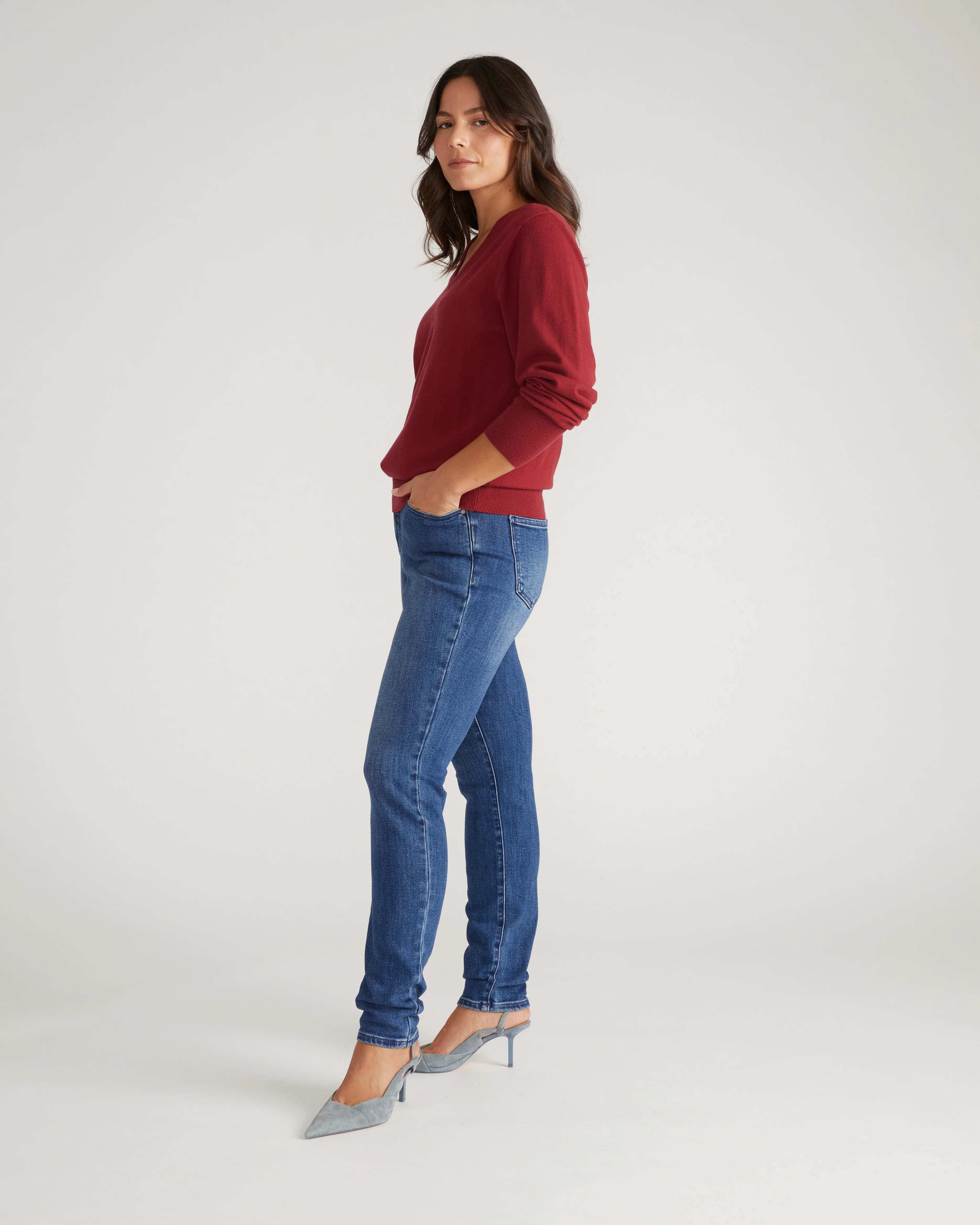Joni High Rise Curve Slim Leg Jeans 32 Inch - True Blue - Image 2