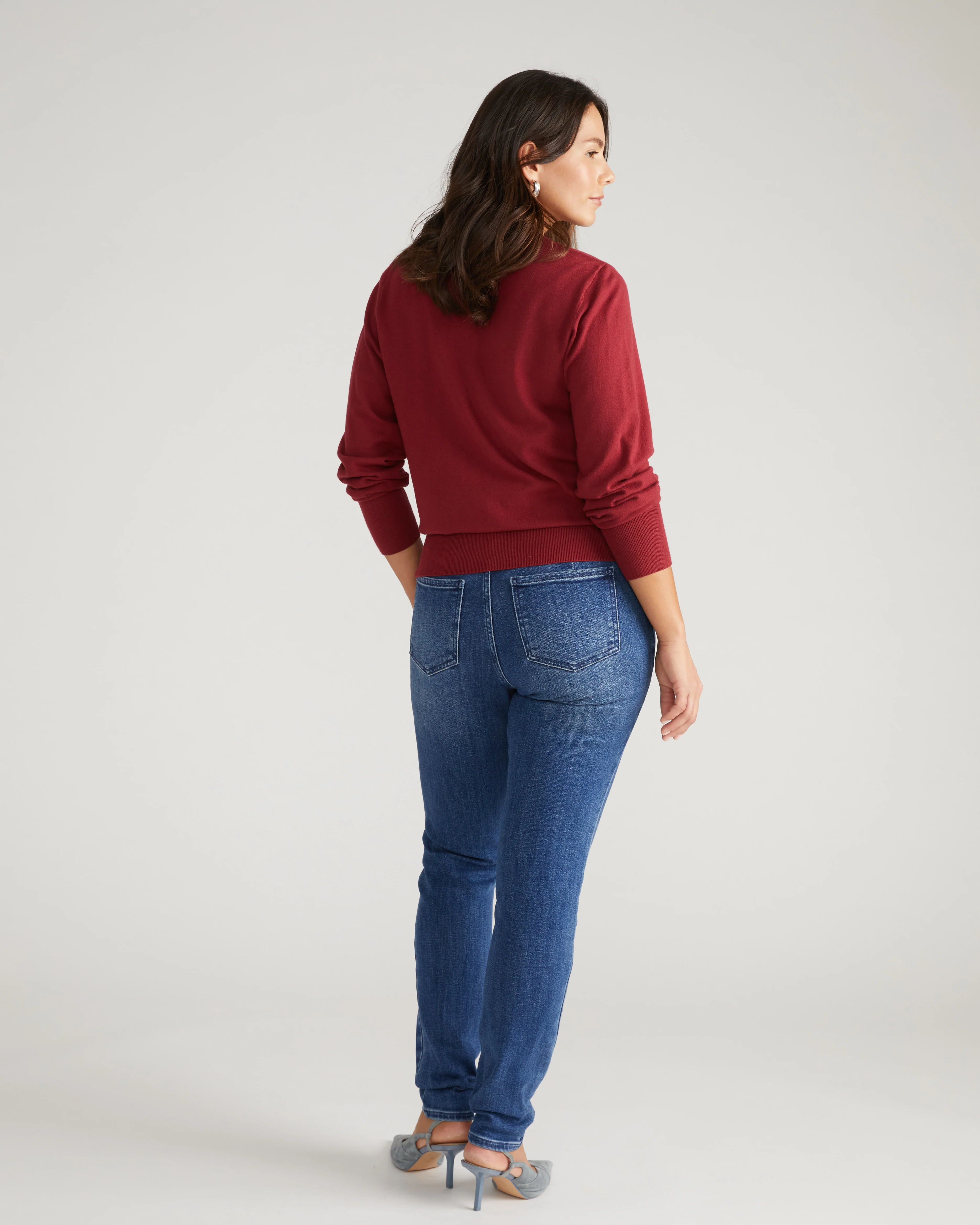 Joni High Rise Curve Slim Leg Jeans 32 Inch - True Blue - Image 3