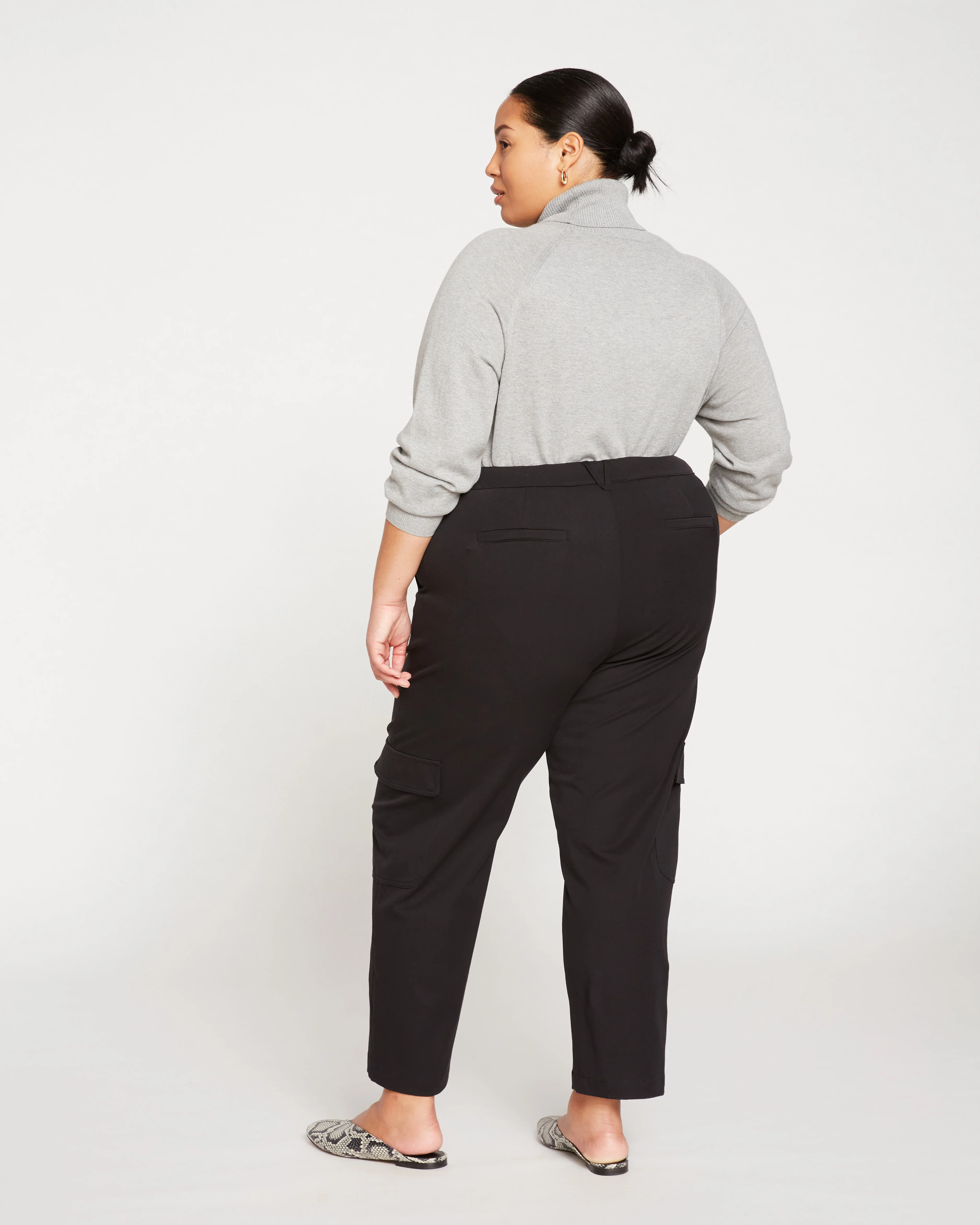 Karlee Stretch Cotton Twill Cargo Pants - Black - Image 7