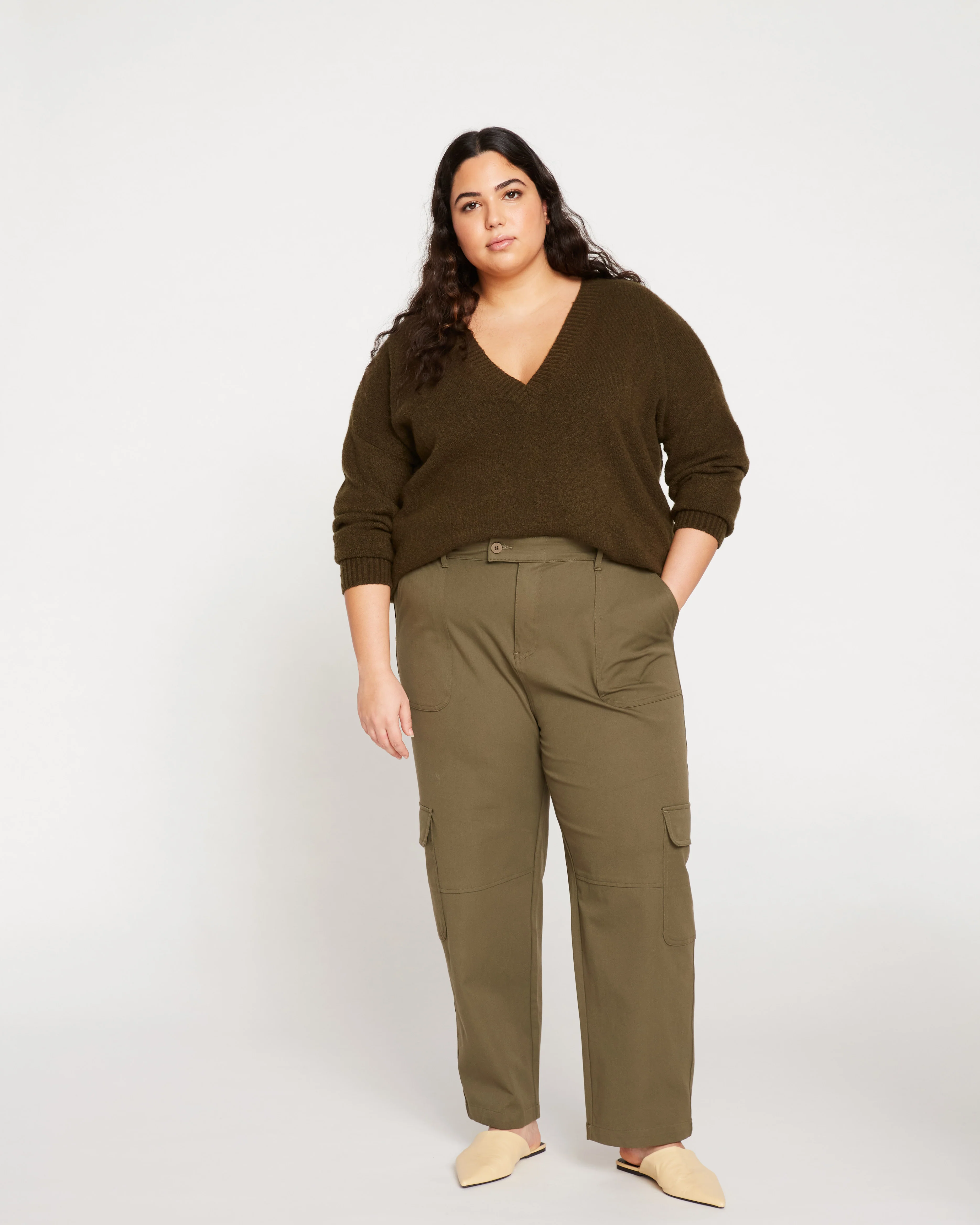 Karlee Stretch Cotton Twill Cargo Pants - Ivy - Image 5