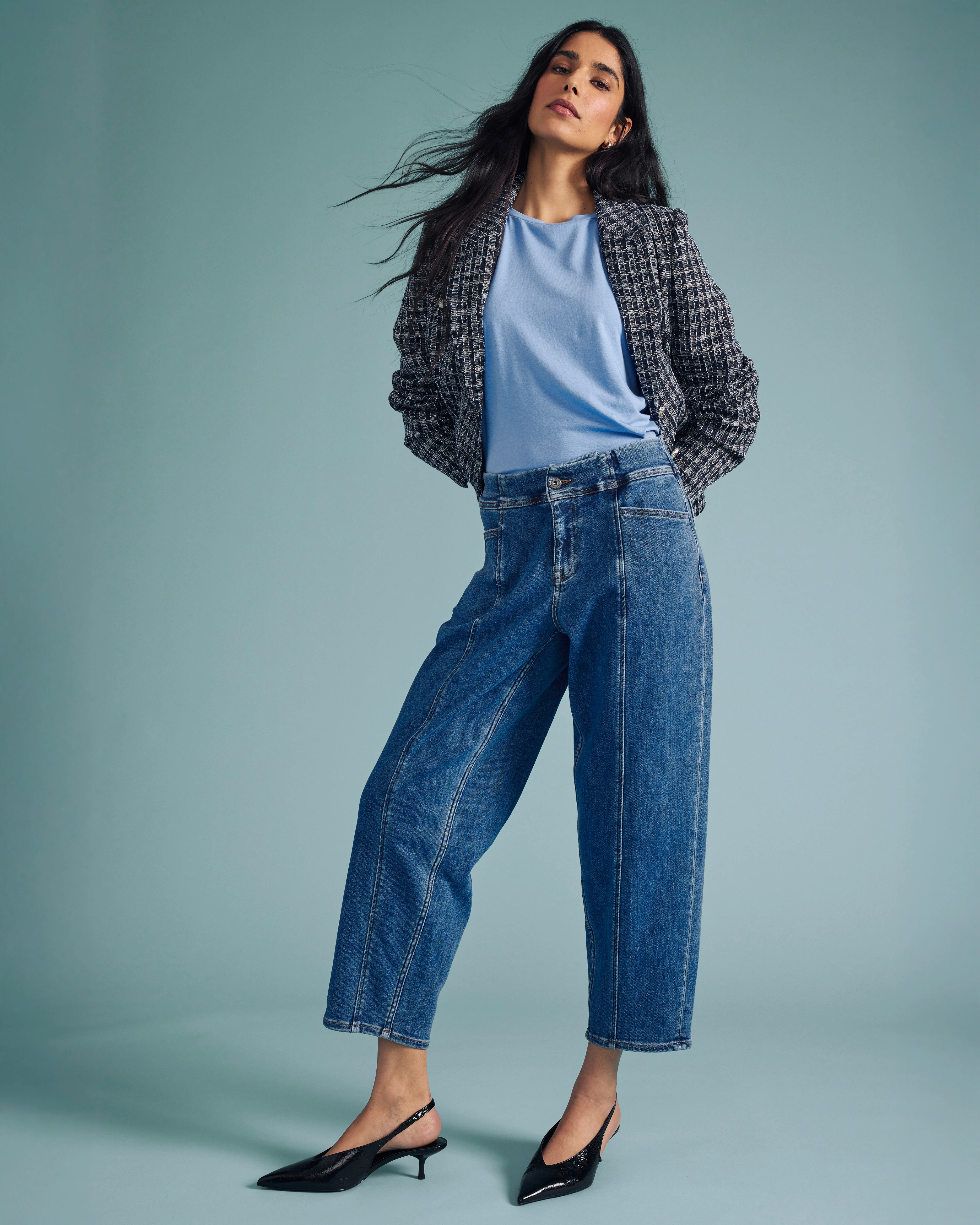 Keira Barrel Leg Jeans - Shallow Bay Blue - Image 16