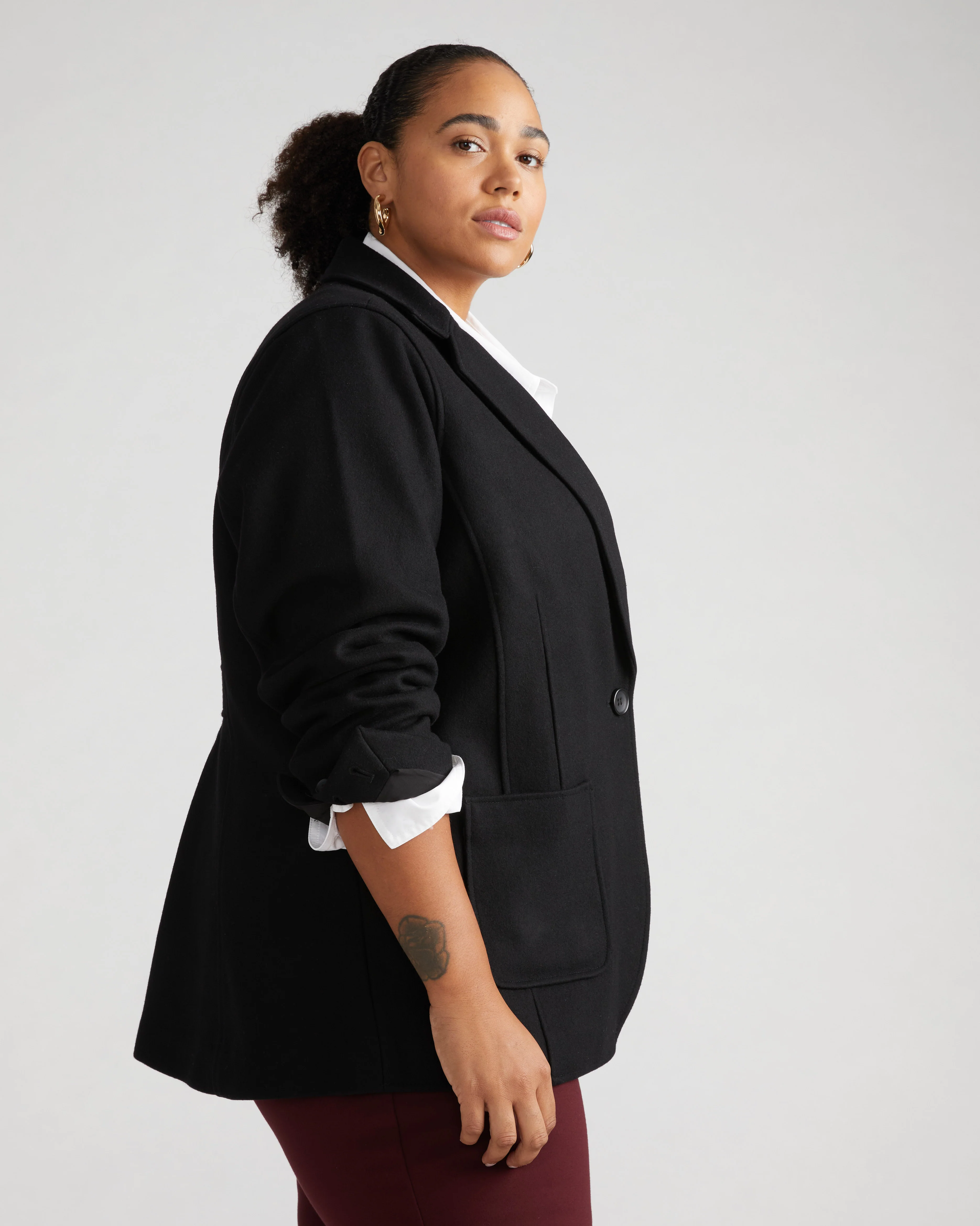 Kidjo Tailored Wool Jacket - Black - Image 2