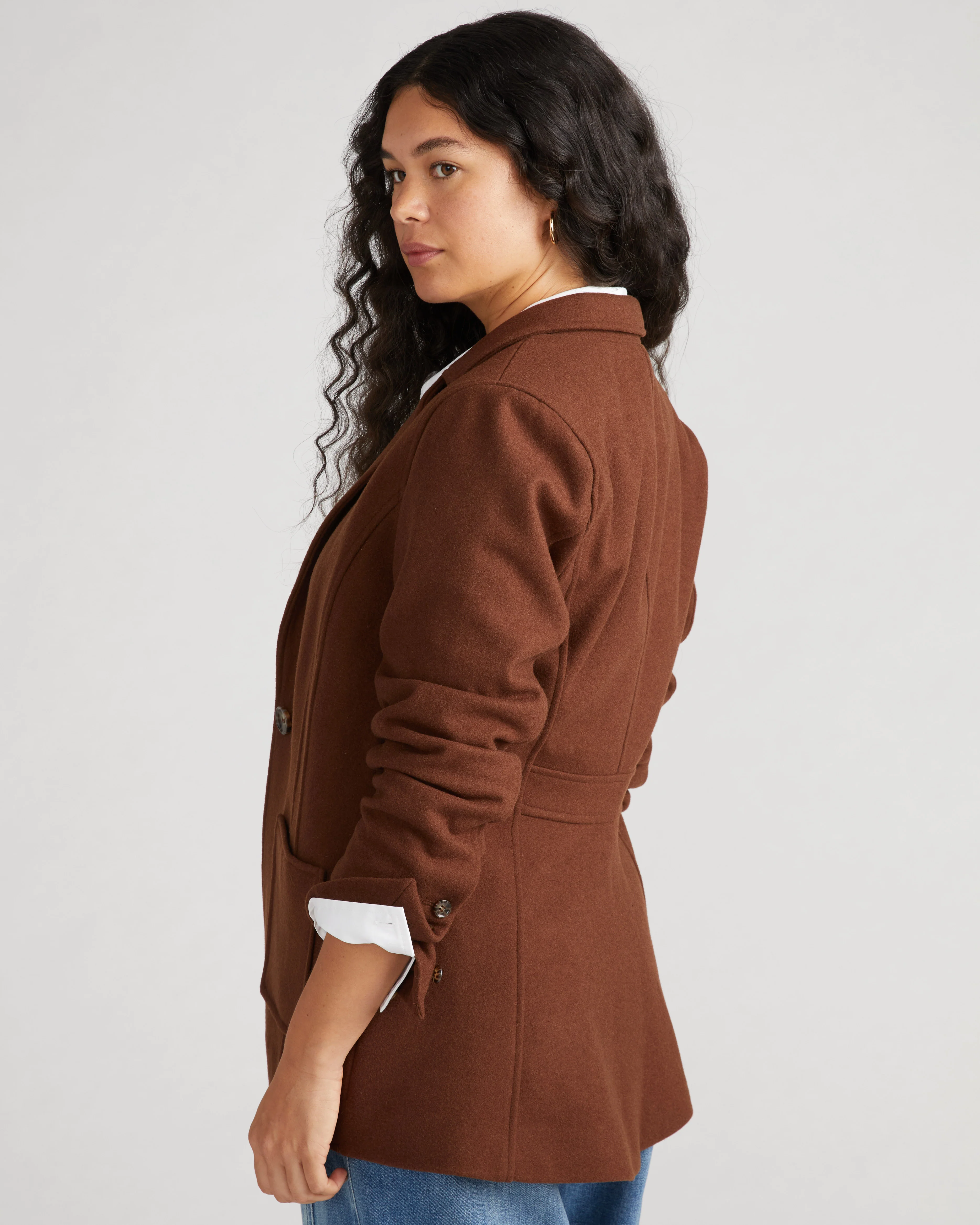 Kidjo Tailored Wool Jacket - Grizzly - Image 7