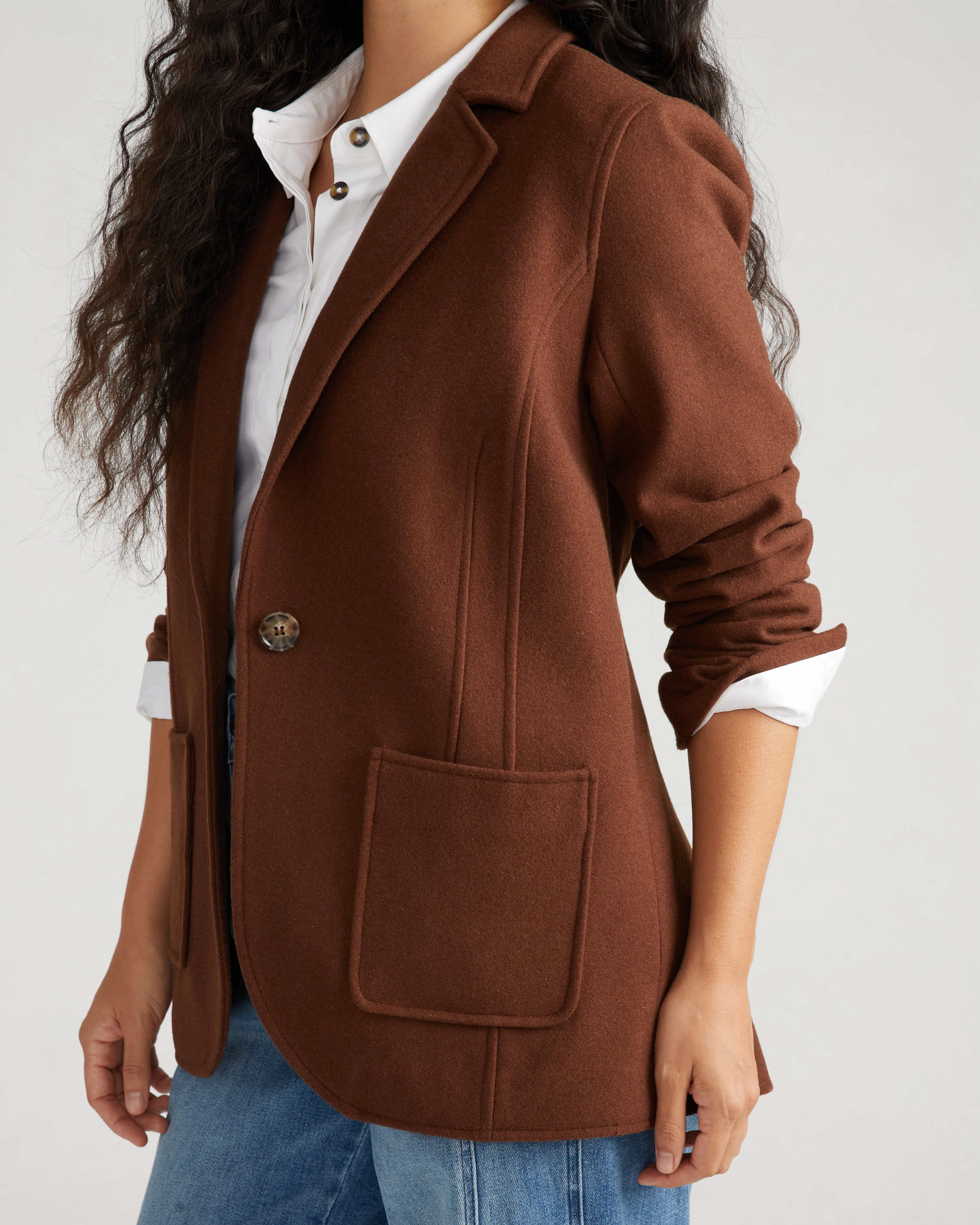 Kidjo Tailored Wool Jacket - Grizzly - Image 8