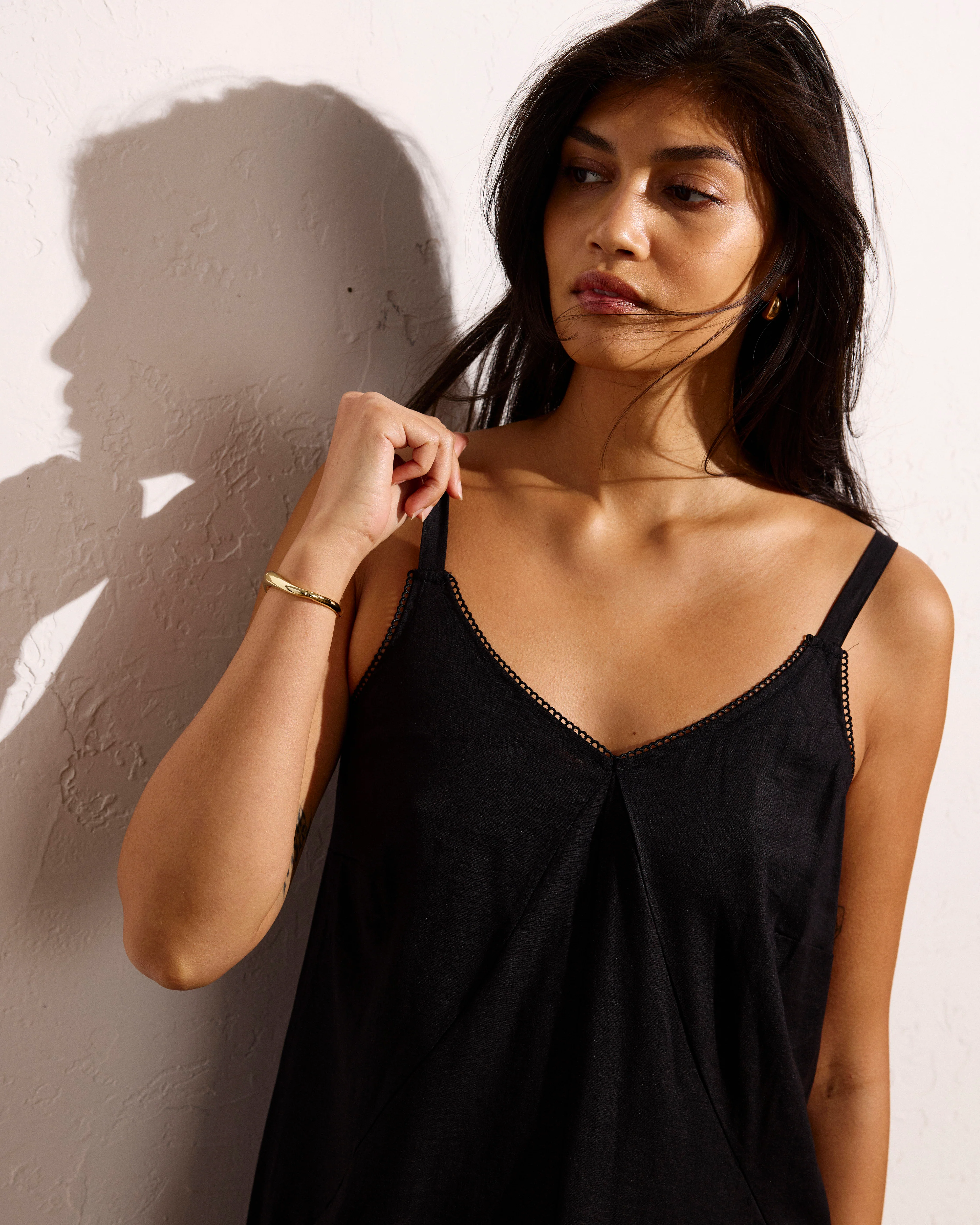 Kite Linen Dress - Black - Image 3