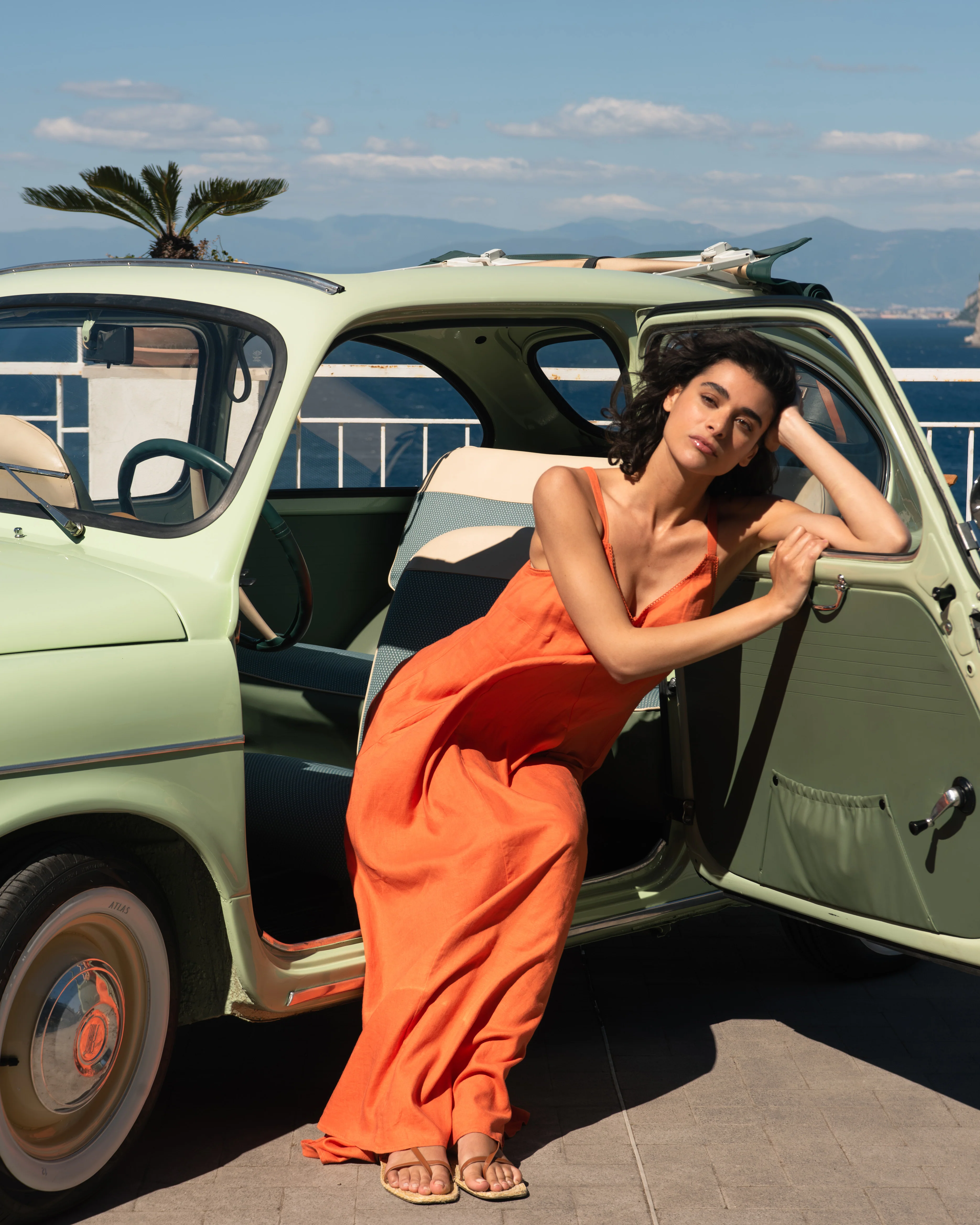 Kite Linen Dress - Italian Orange - Image 3
