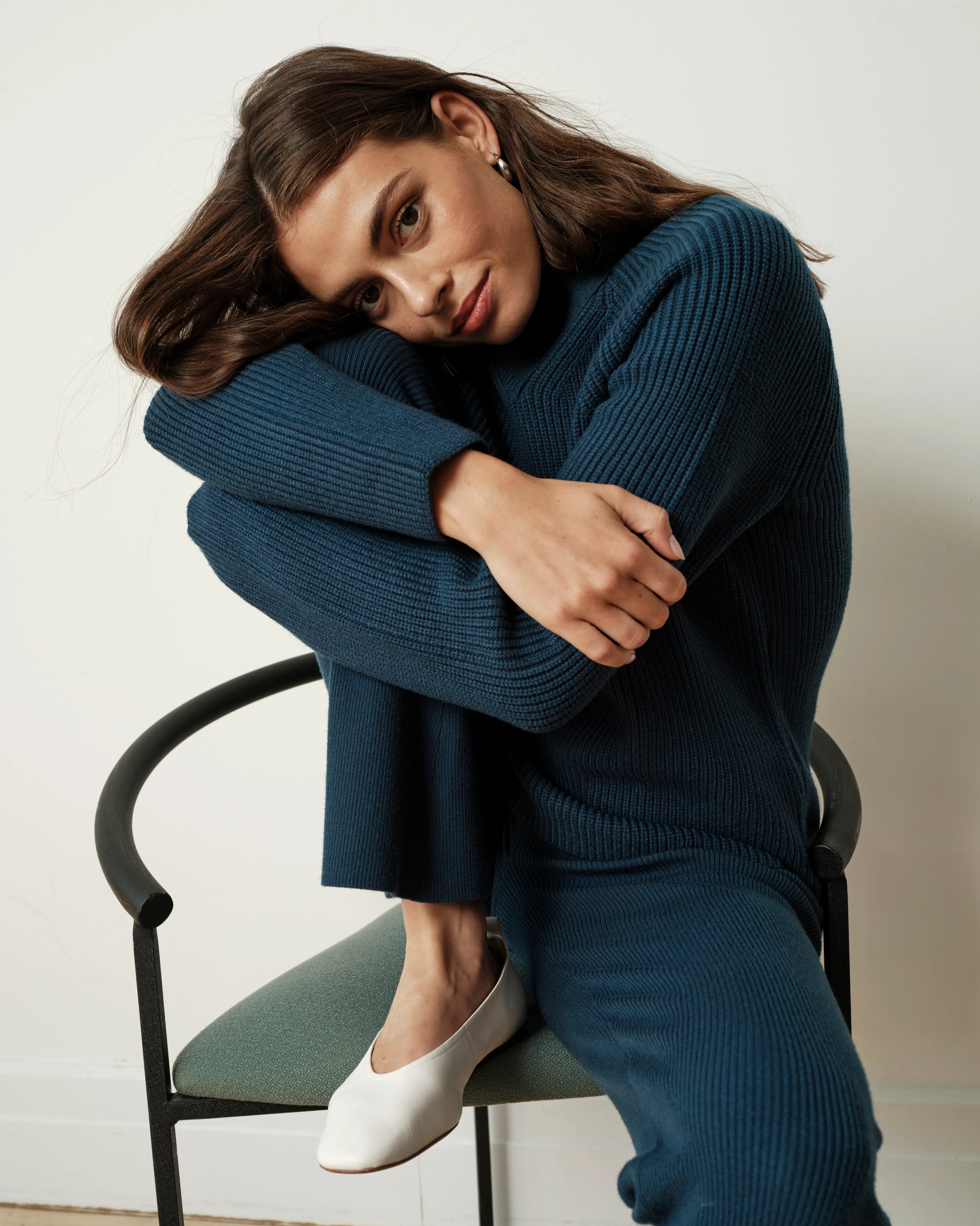 Knitted Mila Pants - Deep Teal - Image 2