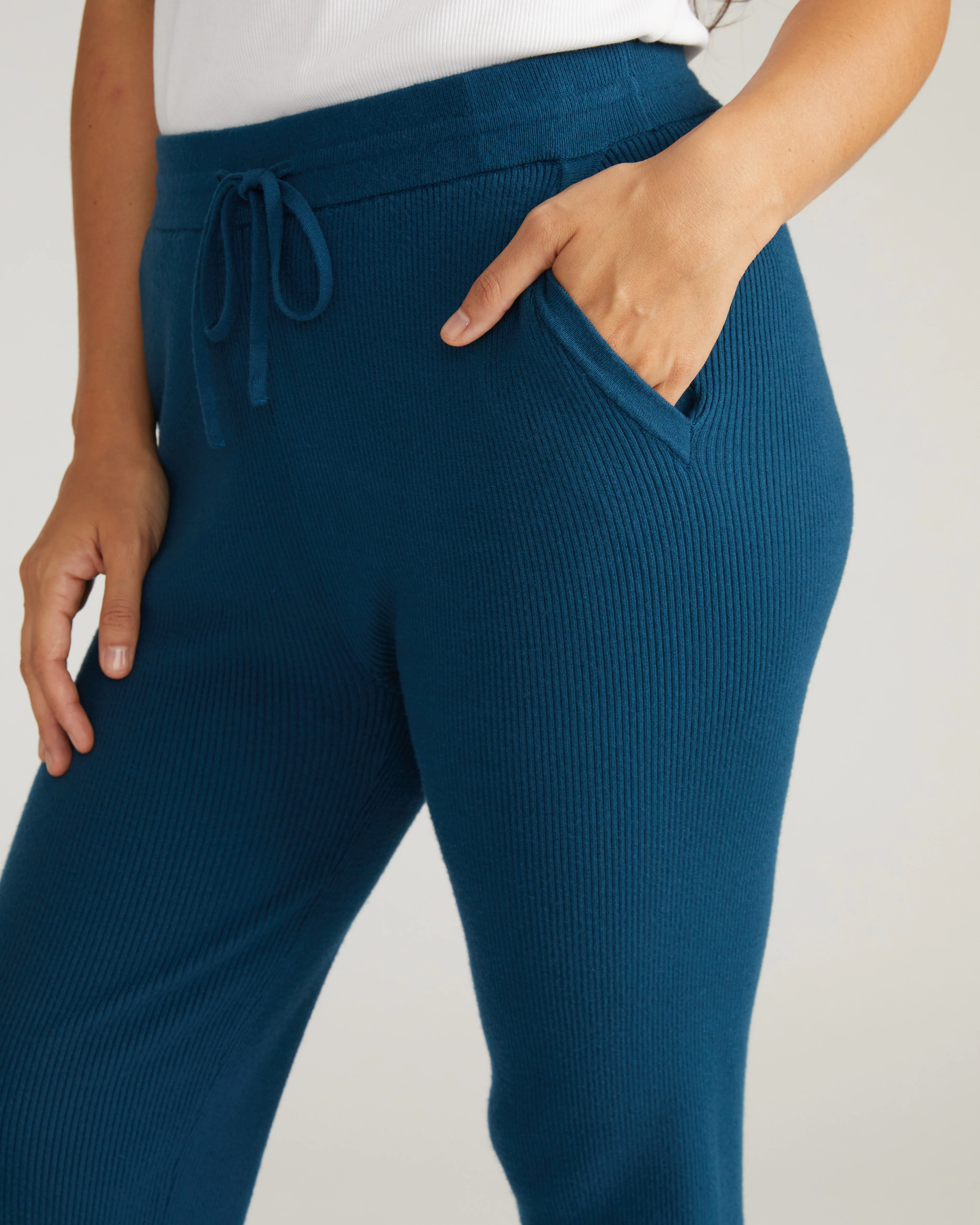 Knitted Mila Pants - Deep Teal - Image 3
