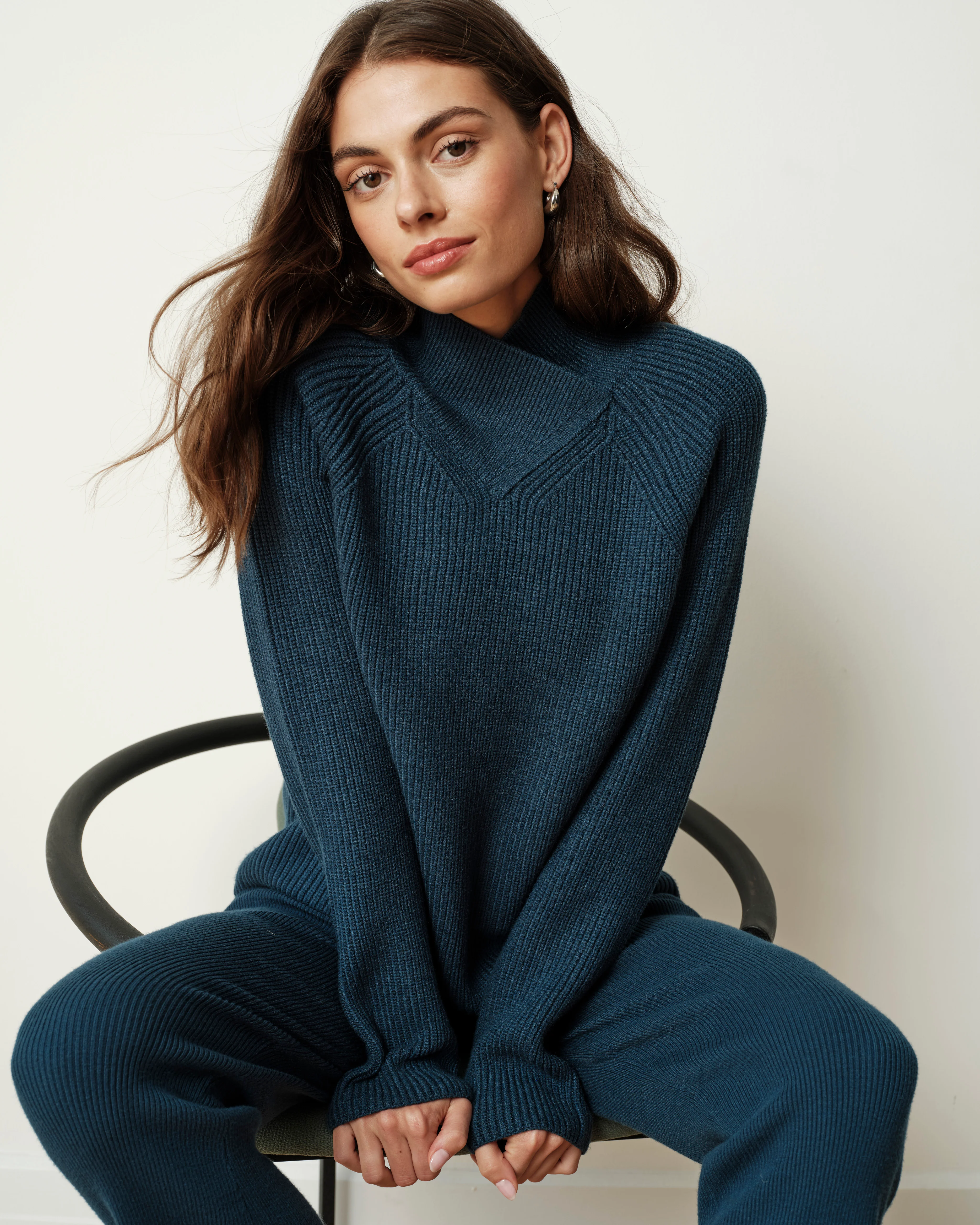 Knitted Mila Pants - Deep Teal - Image 5