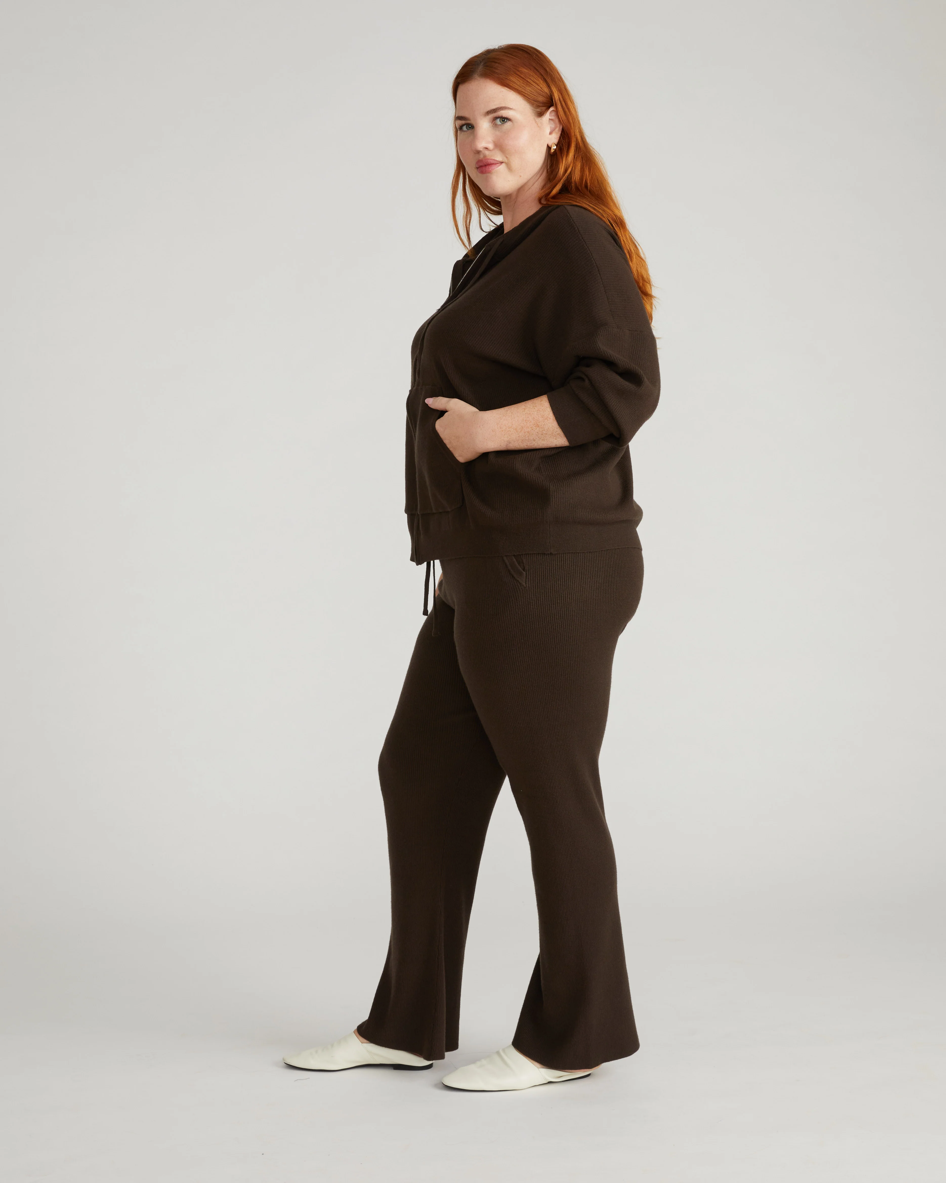 Knitted Mila Pants - Espresso - Image 2