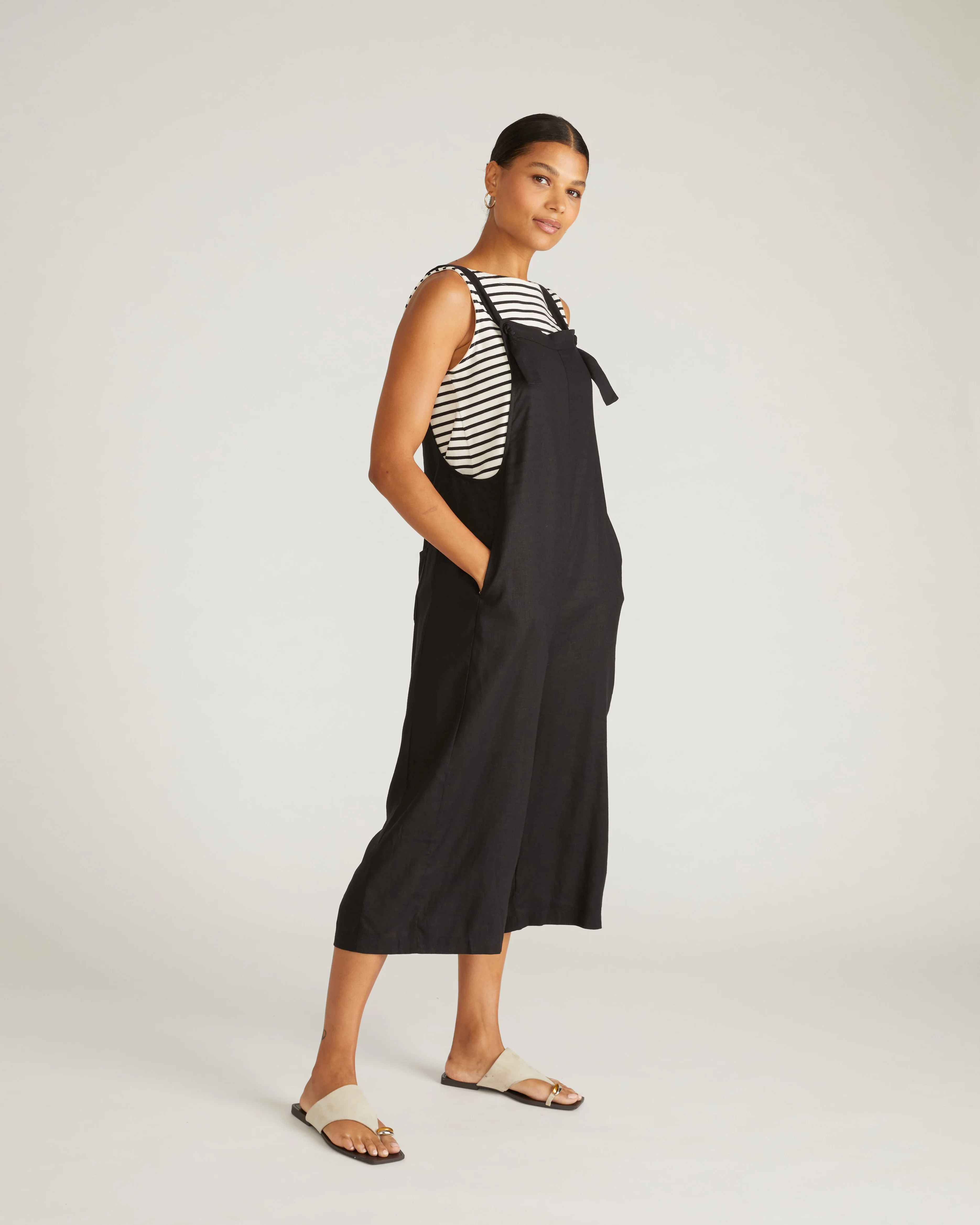 Kora Linen Overalls - Black - Image 5