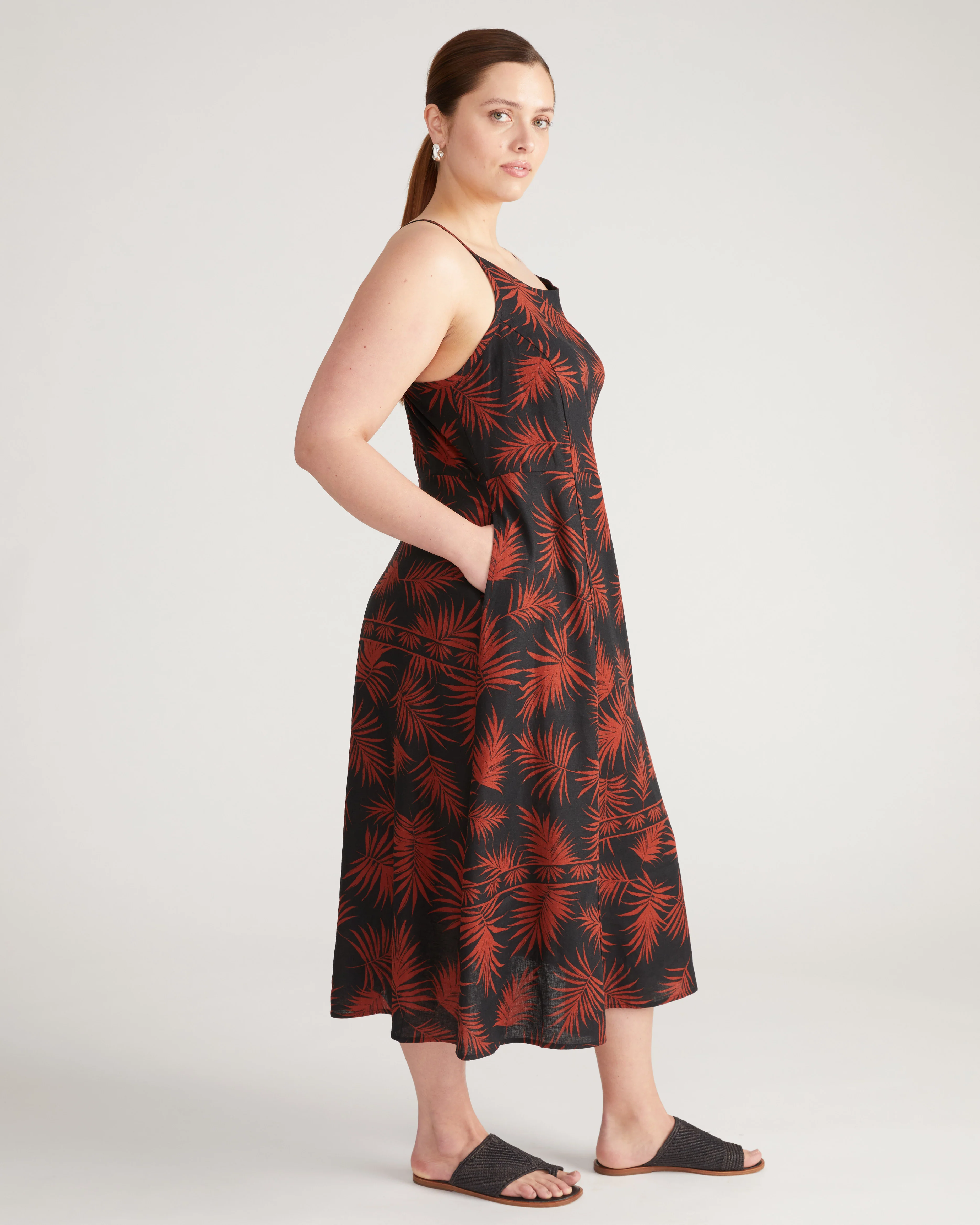 Kuki Linen Midi Dress - Bohem Print - Image 3