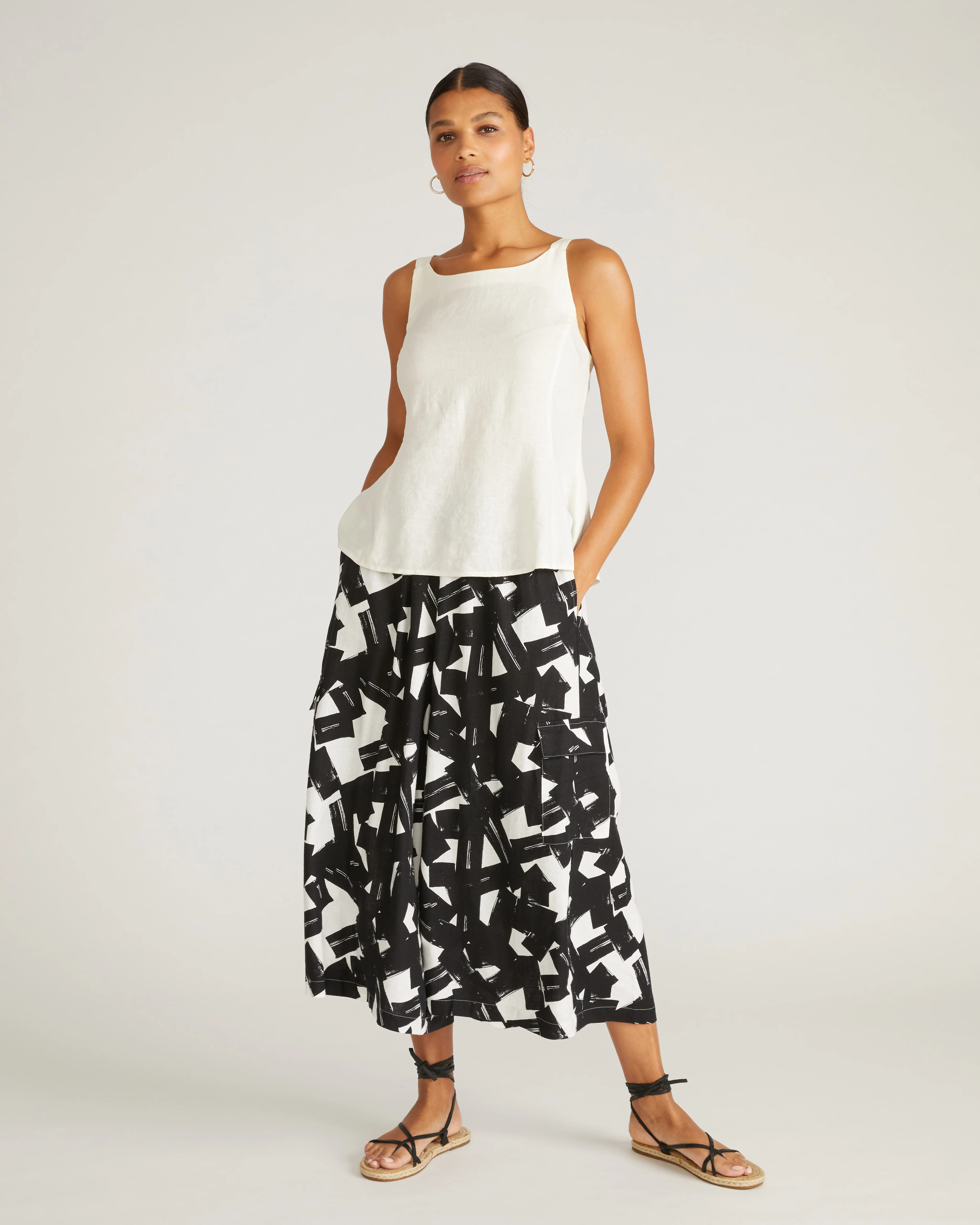 Kuki Sleeveless Linen Top - Natural White - Image 4