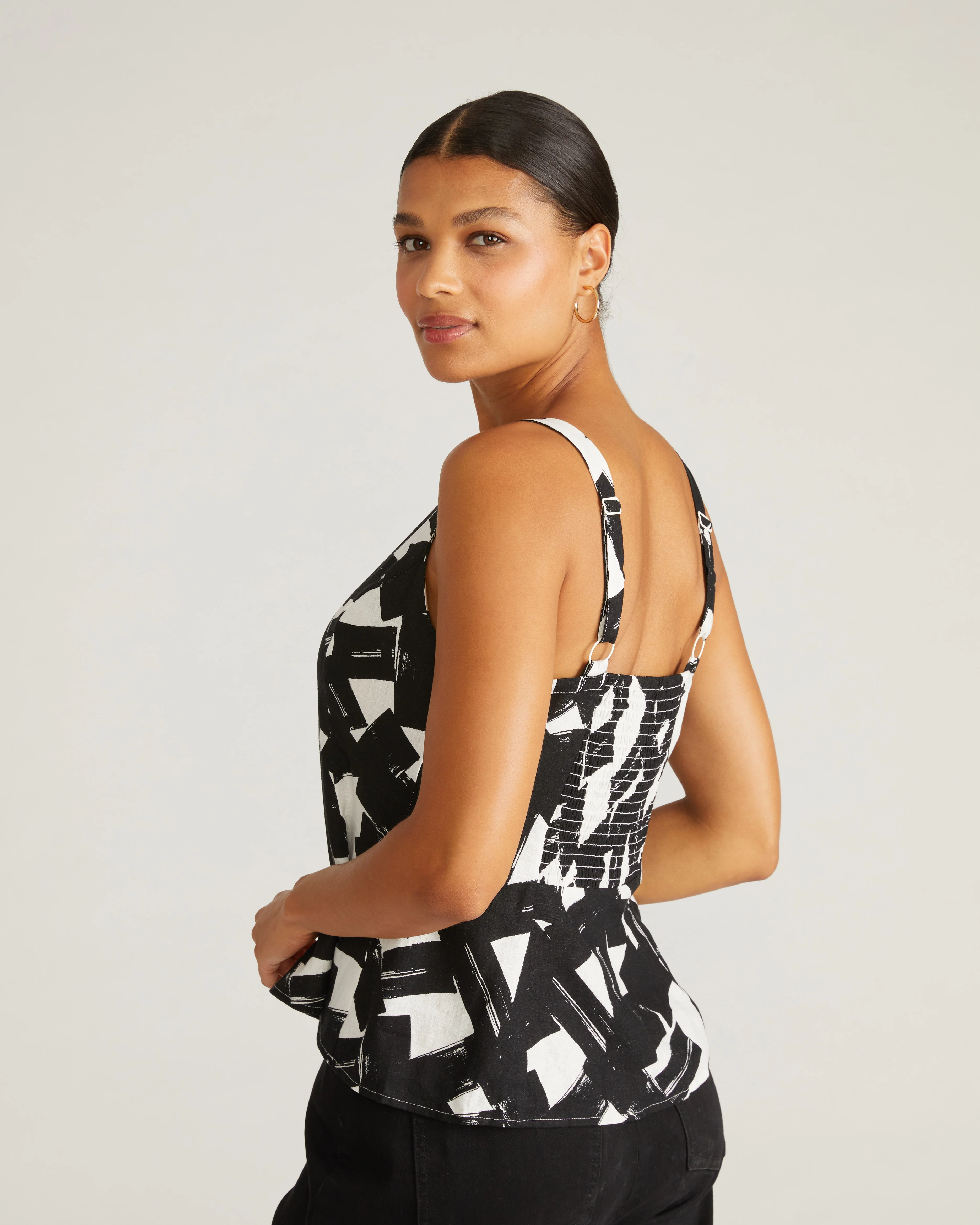 Kuki Sleeveless Linen Top - Santiago Print - Image 5