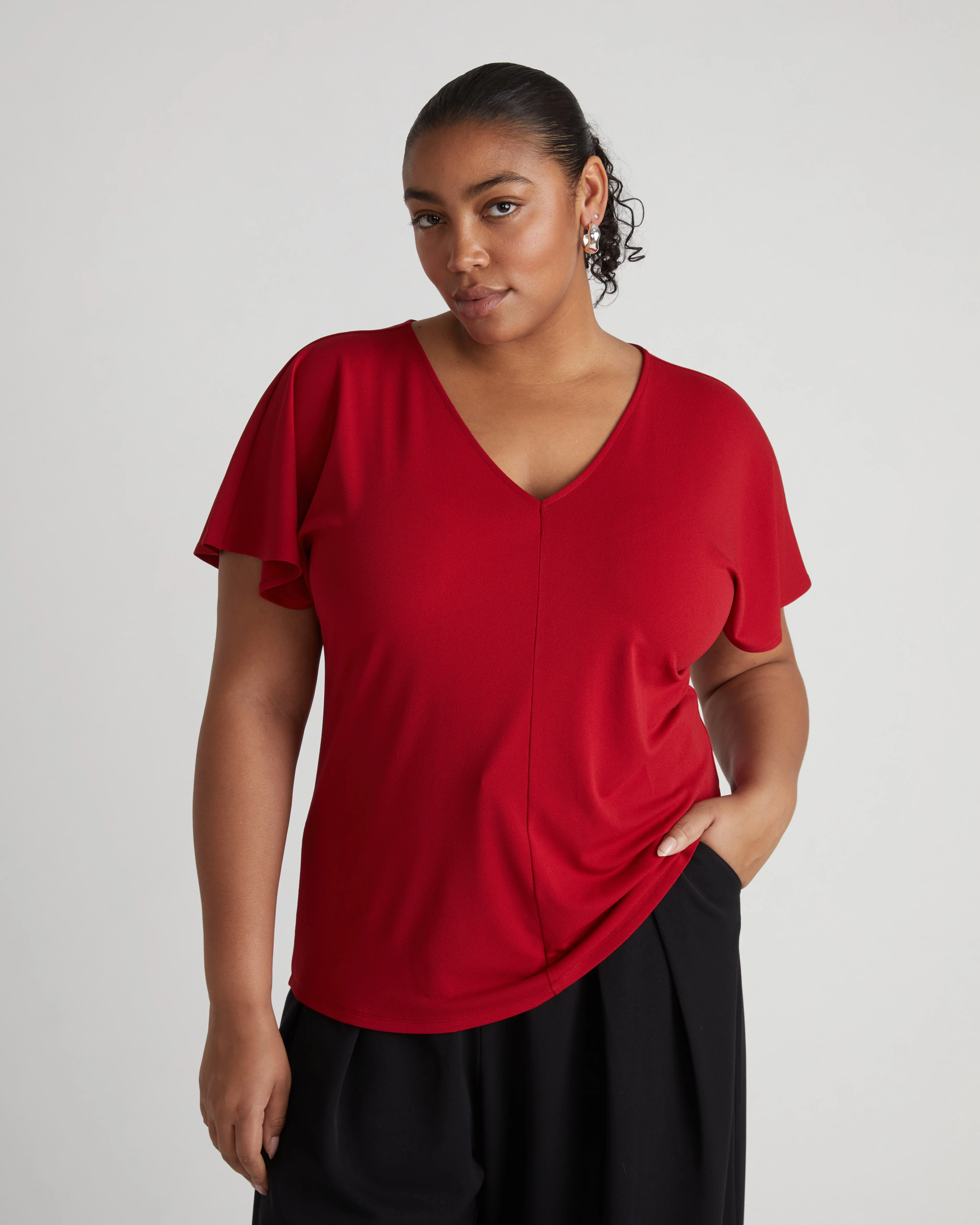 Lansbury Crepe Jersey Blouse - New York Red - Image 2