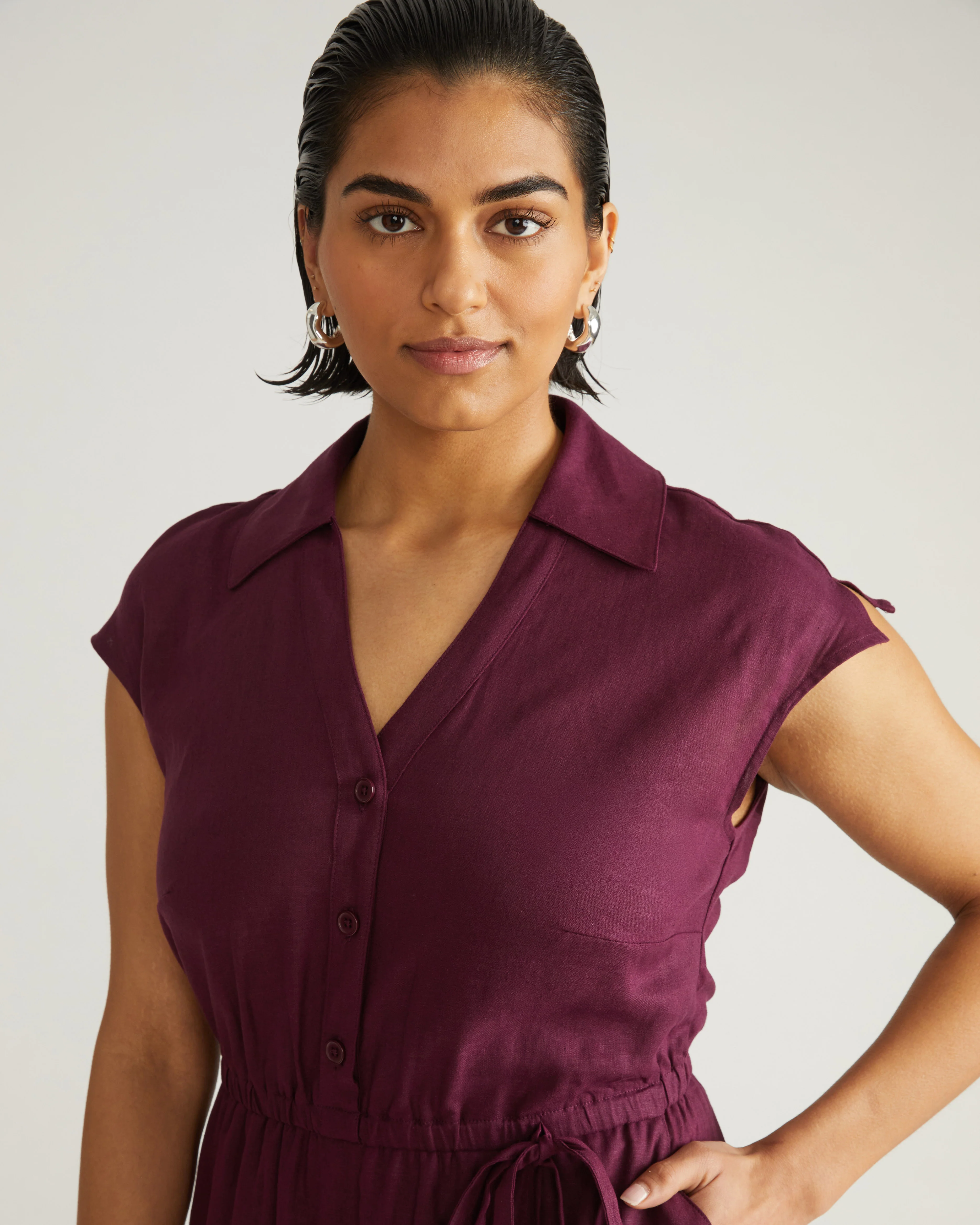 Laurel Linen Dress - Acai - Image 3
