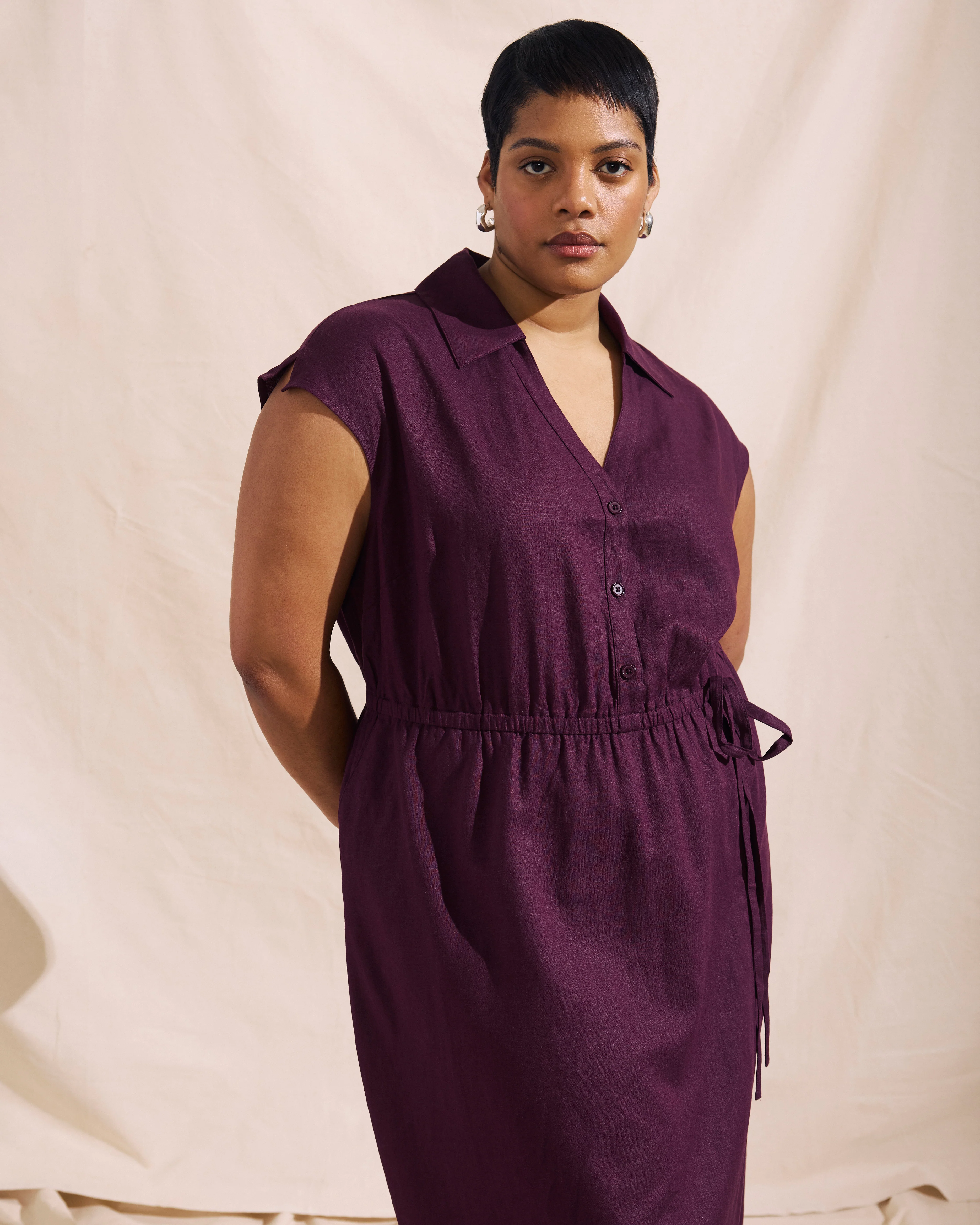 Laurel Linen Dress - Acai - Image 5