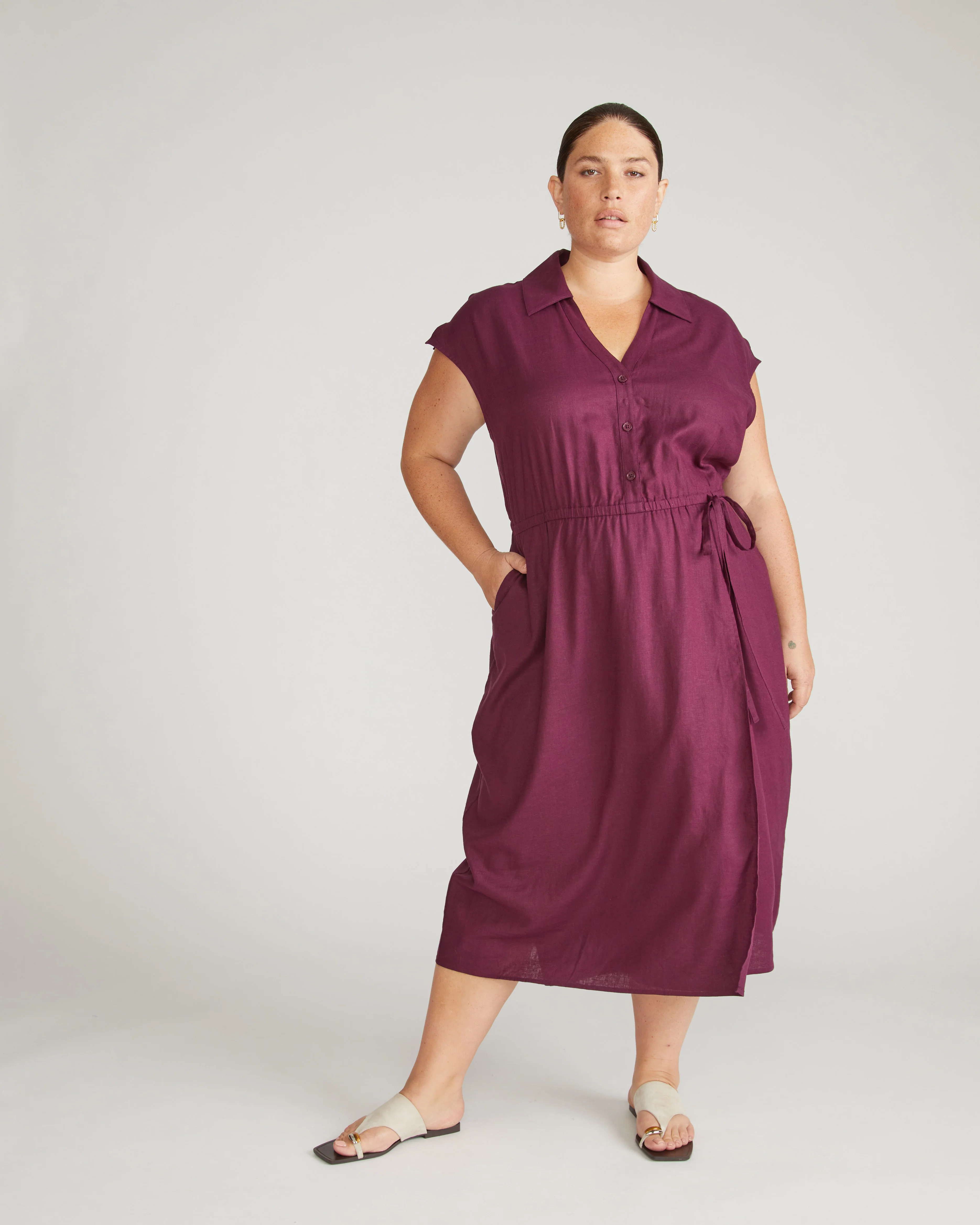 Laurel Linen Dress - Acai - Image 7