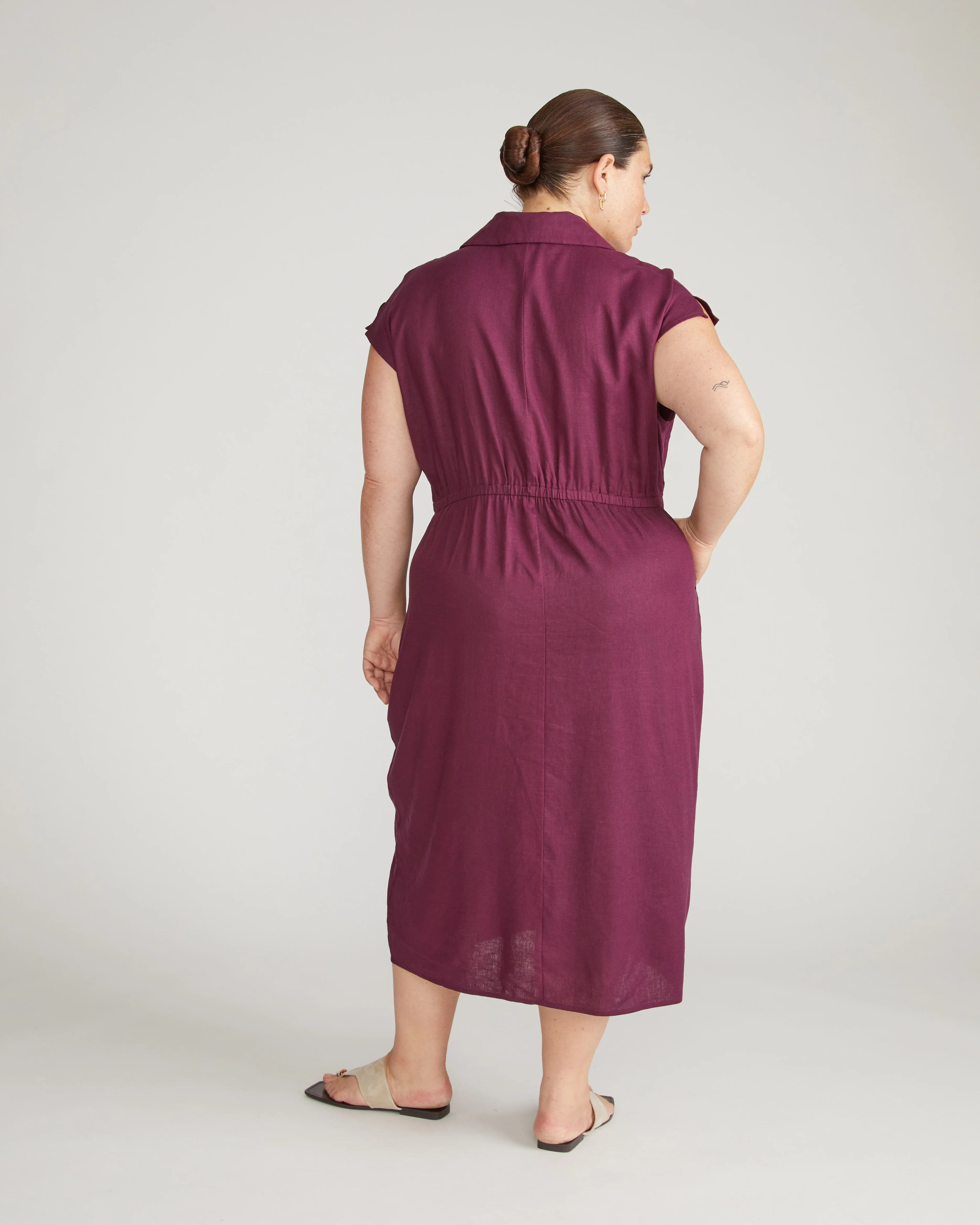 Laurel Linen Dress - Acai - Image 8
