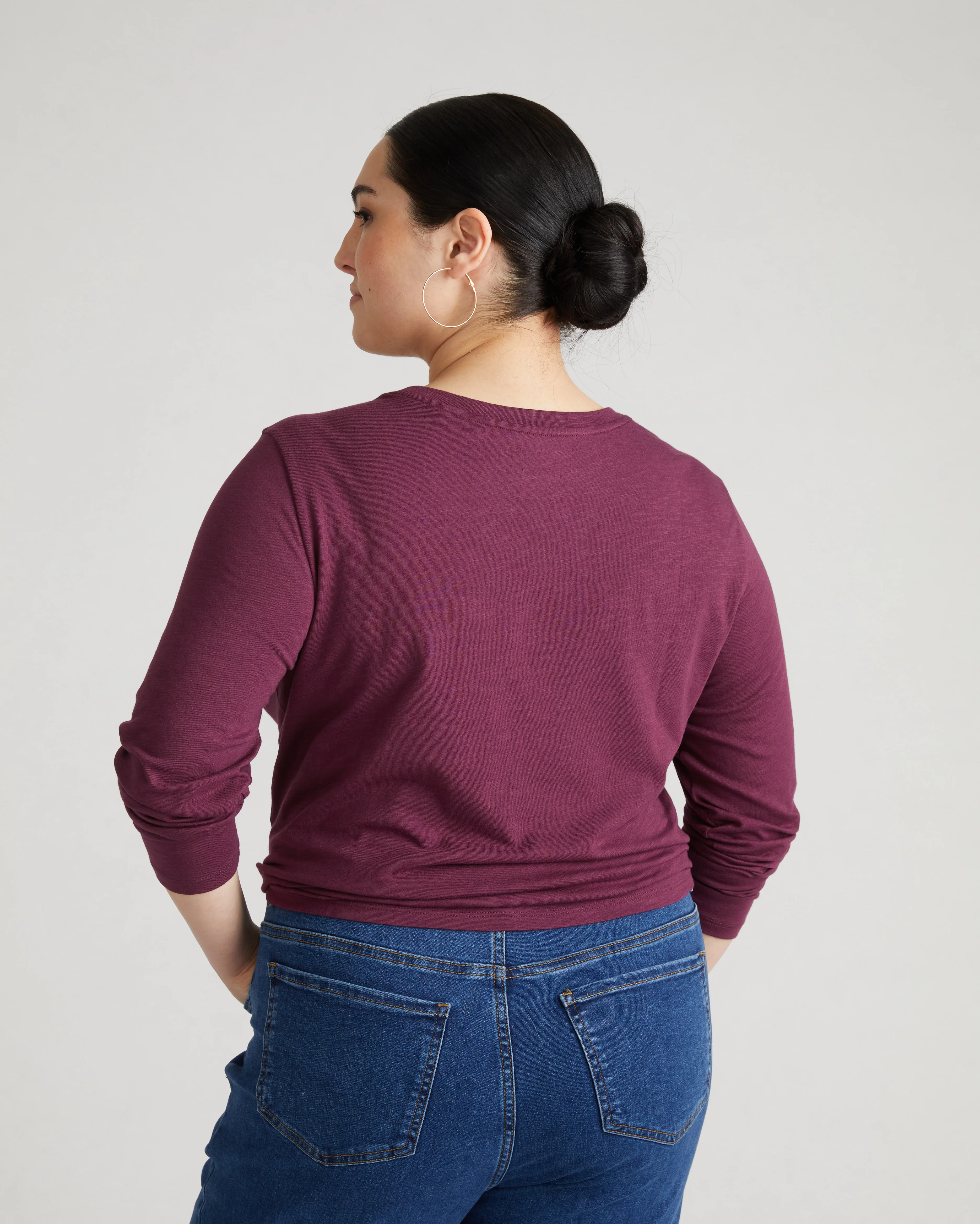 Light-As-Air Long Sleeve Crew Neck Tee - Jam - Image 3