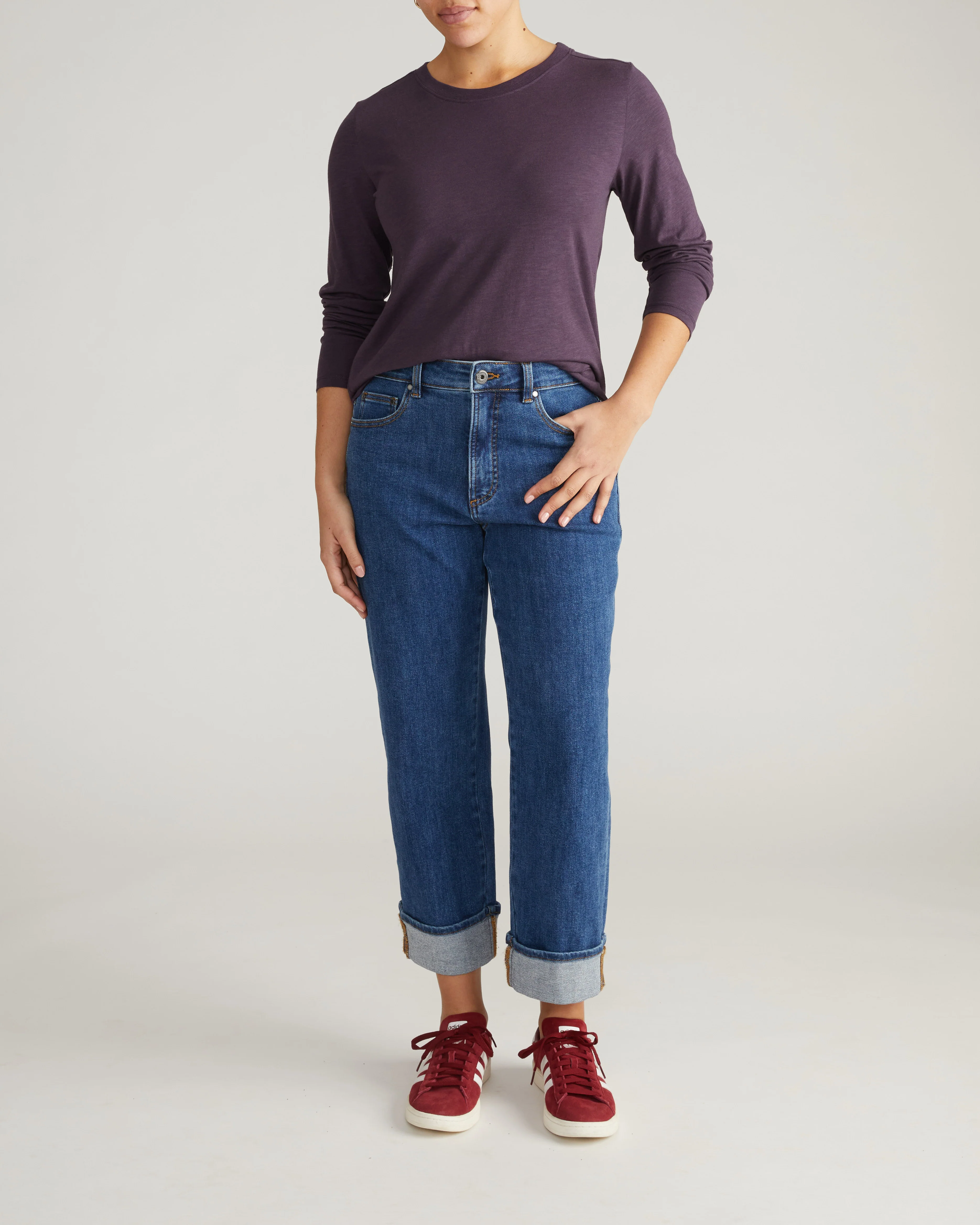 Light-As-Air Long Sleeve Crew Neck Tee - Purple Jewel - Image 2