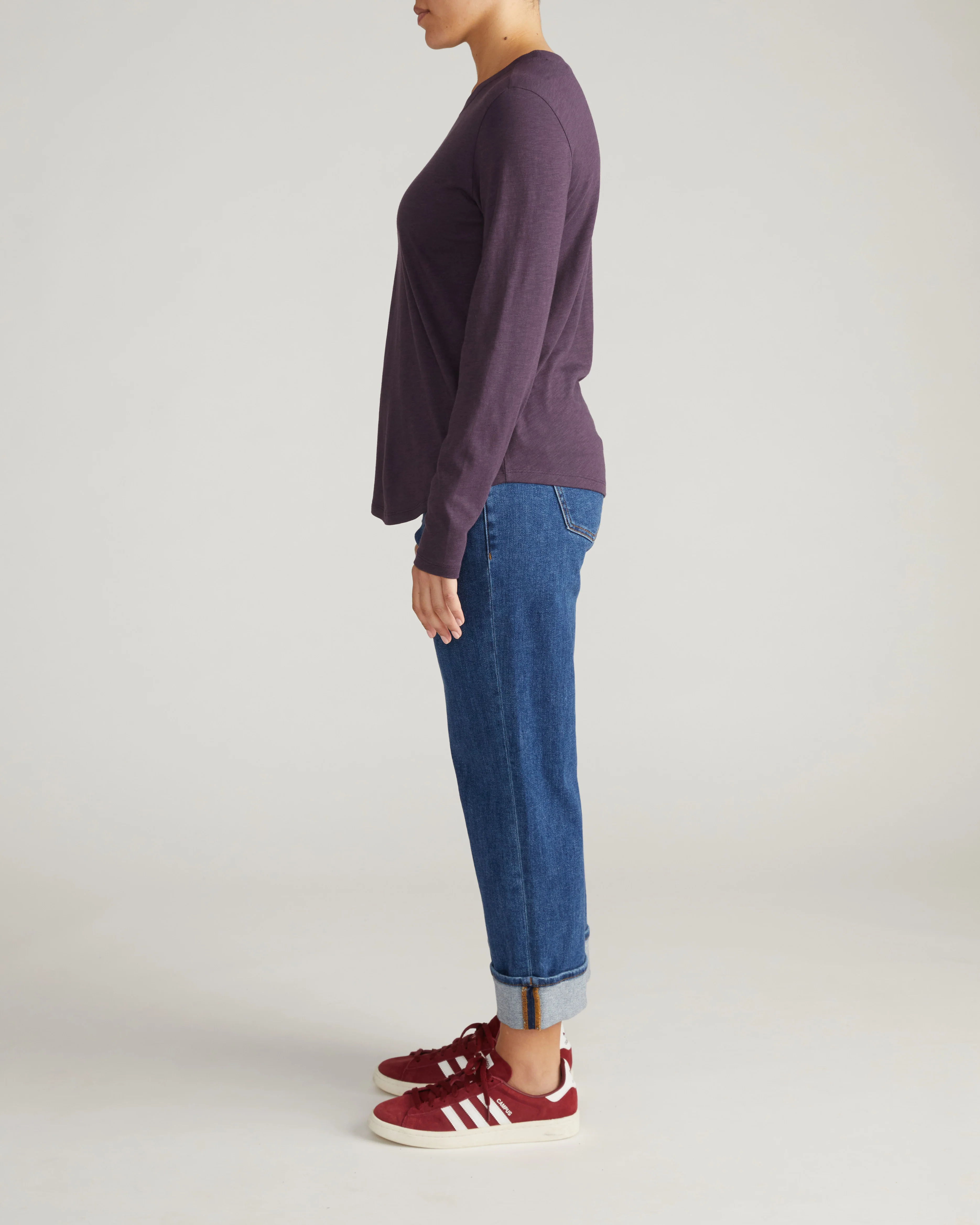 Light-As-Air Long Sleeve Crew Neck Tee - Purple Jewel - Image 3
