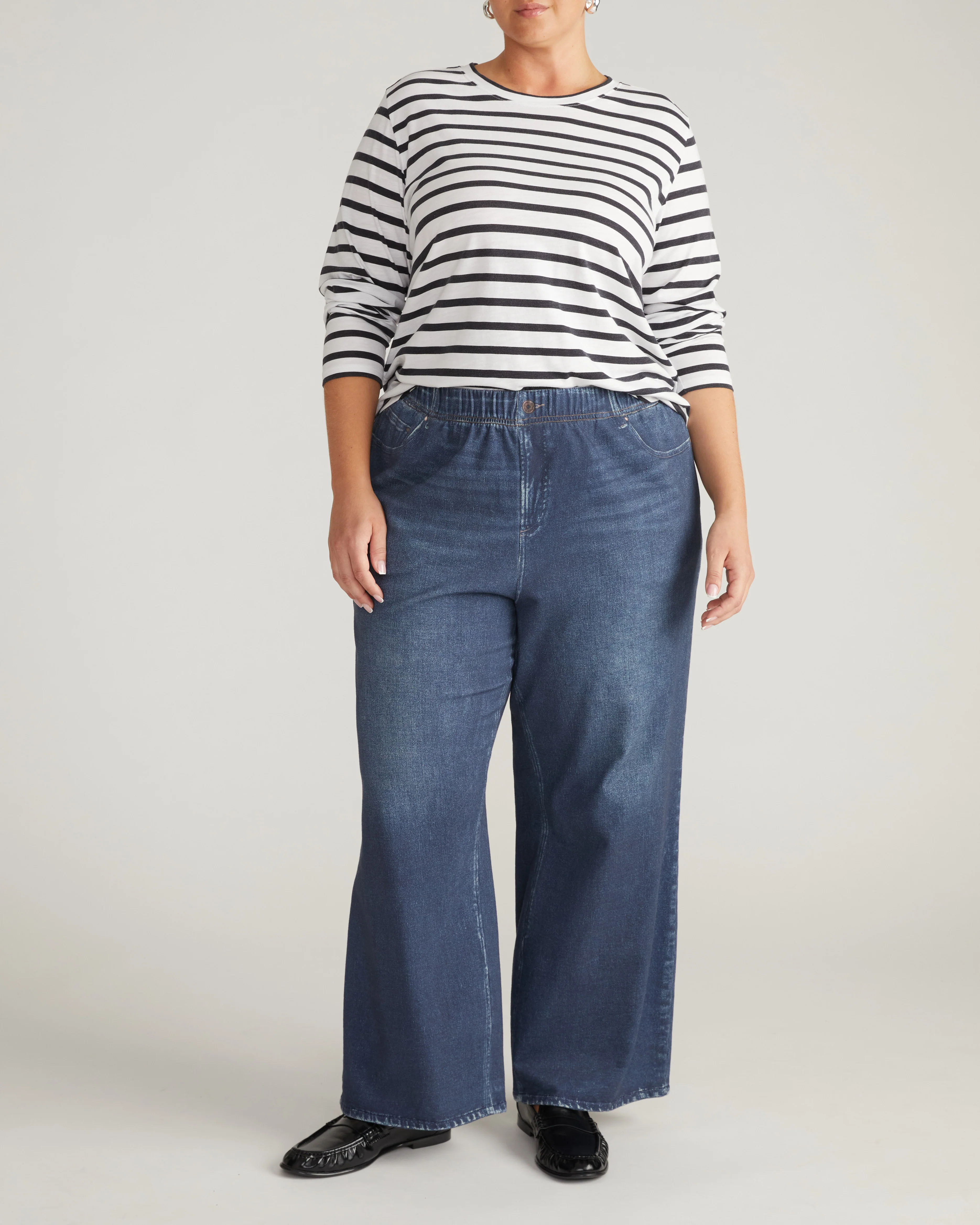 Light-As-Air Long Sleeve Crew Neck Tee - Zen Stripe - Image 3