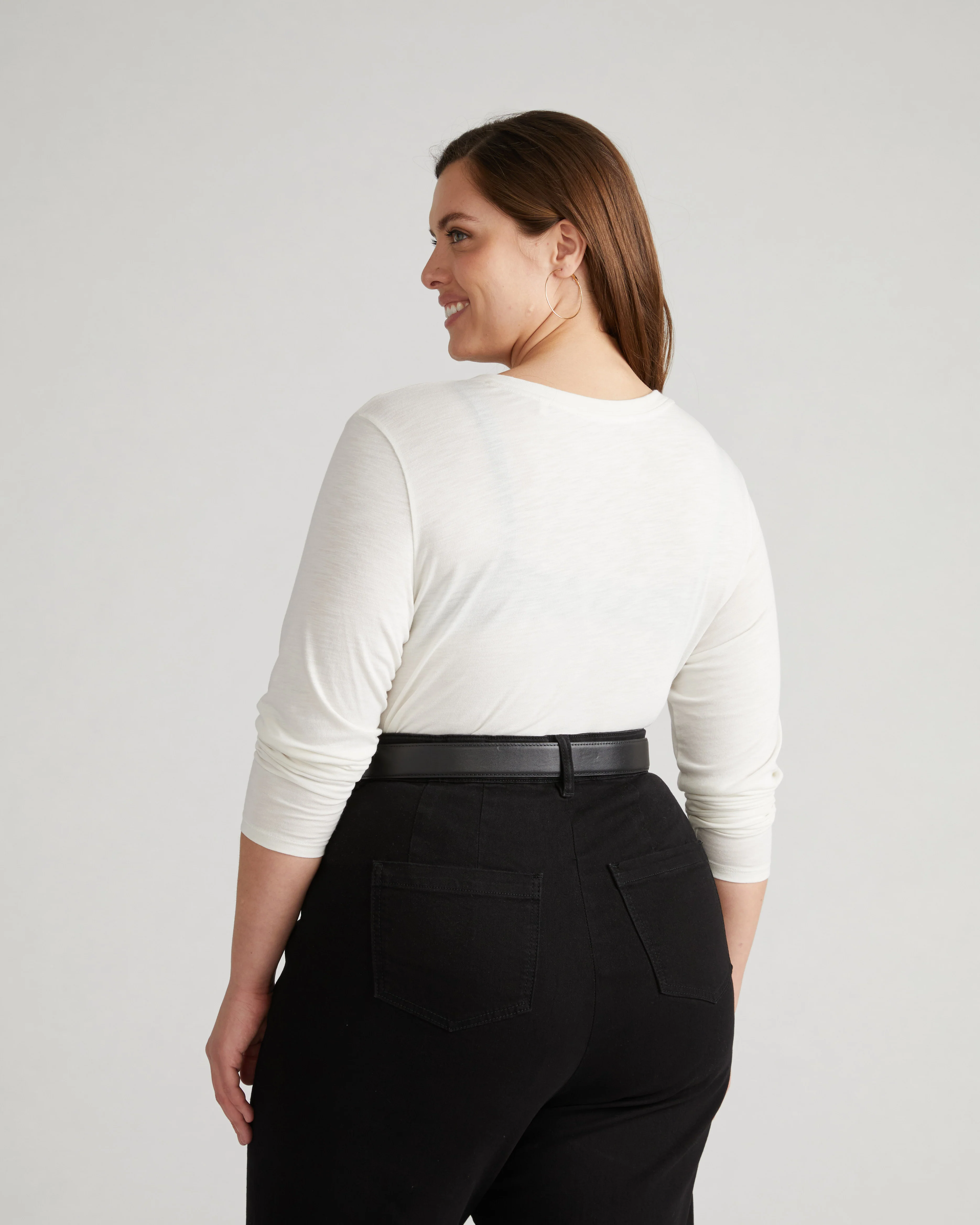 Light-As-Air Long Sleeve V Neck Tee - Vapor - Image 4