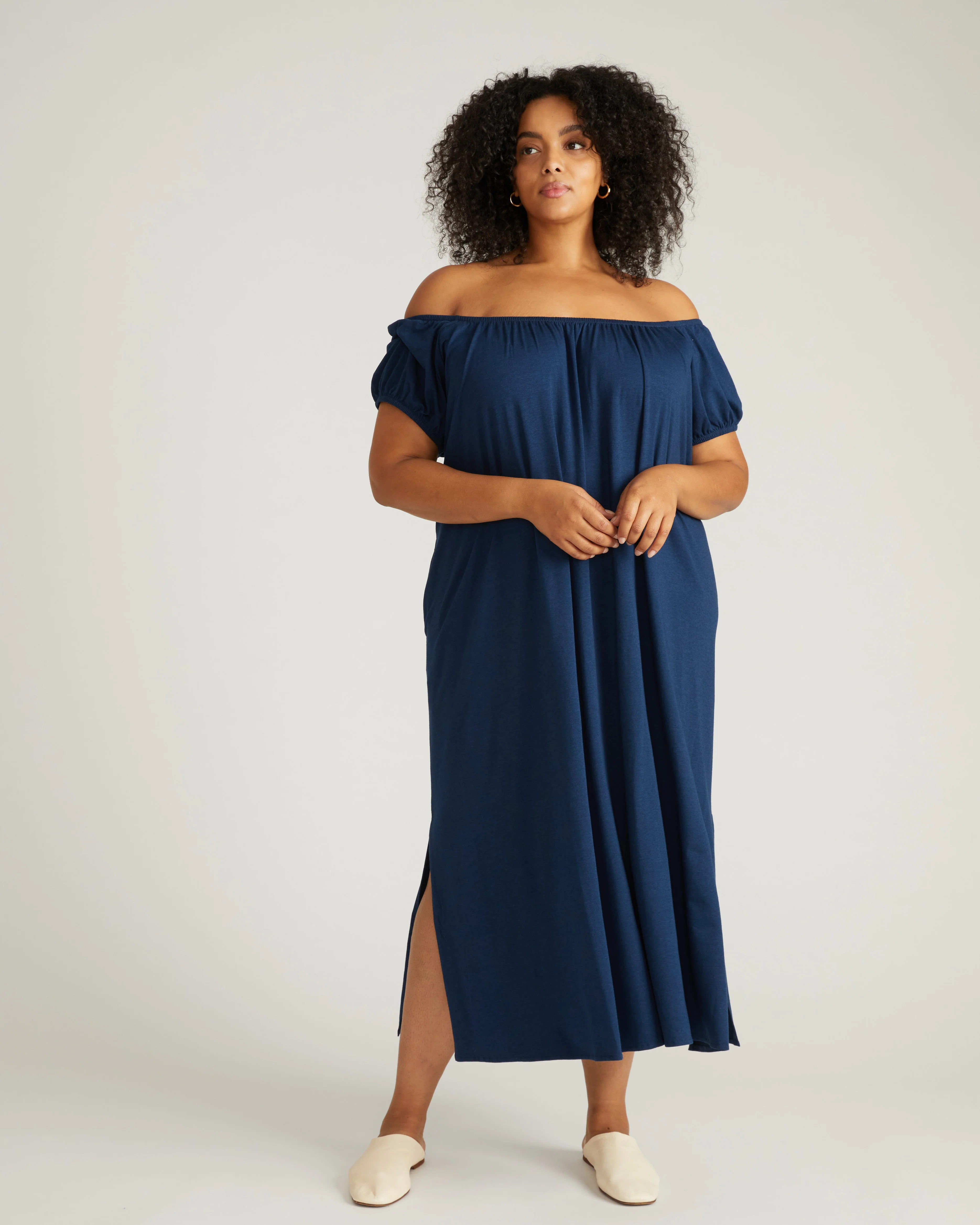 Lilian Long Sleep Dress - Pageant Blue - Image 2