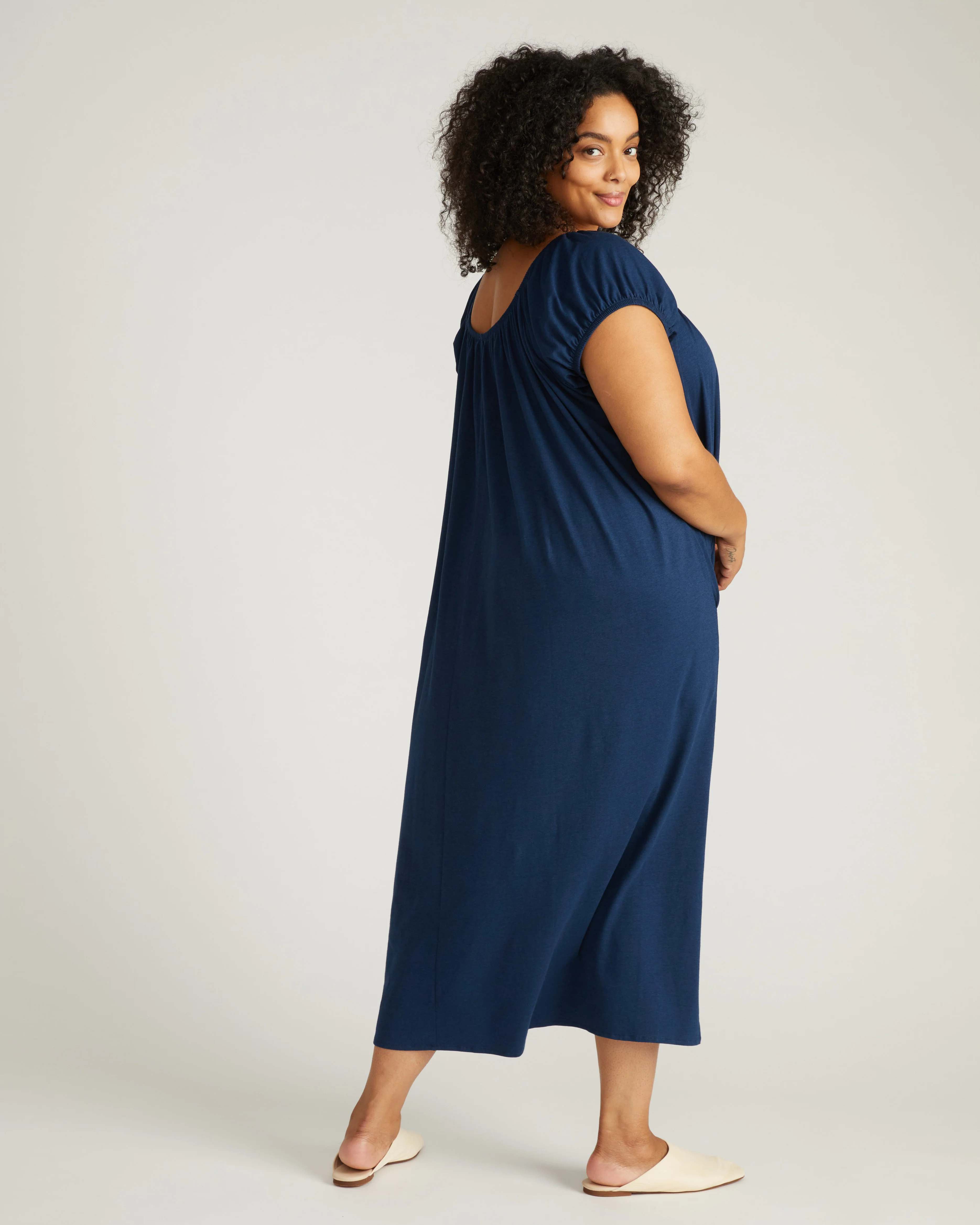 Lilian Long Sleep Dress - Pageant Blue - Image 4