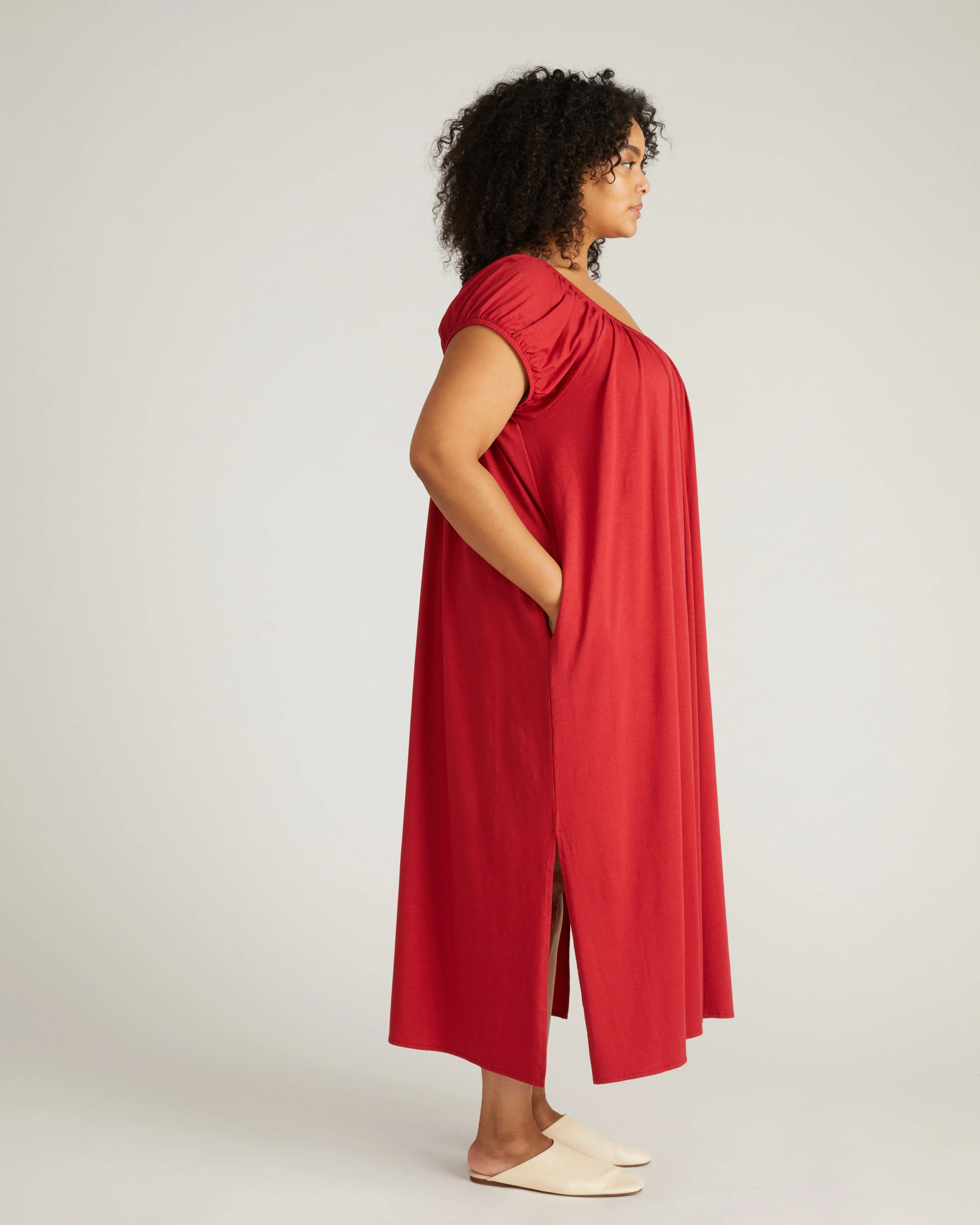 Lilian Long Sleep Dress - Raspberry - Image 2