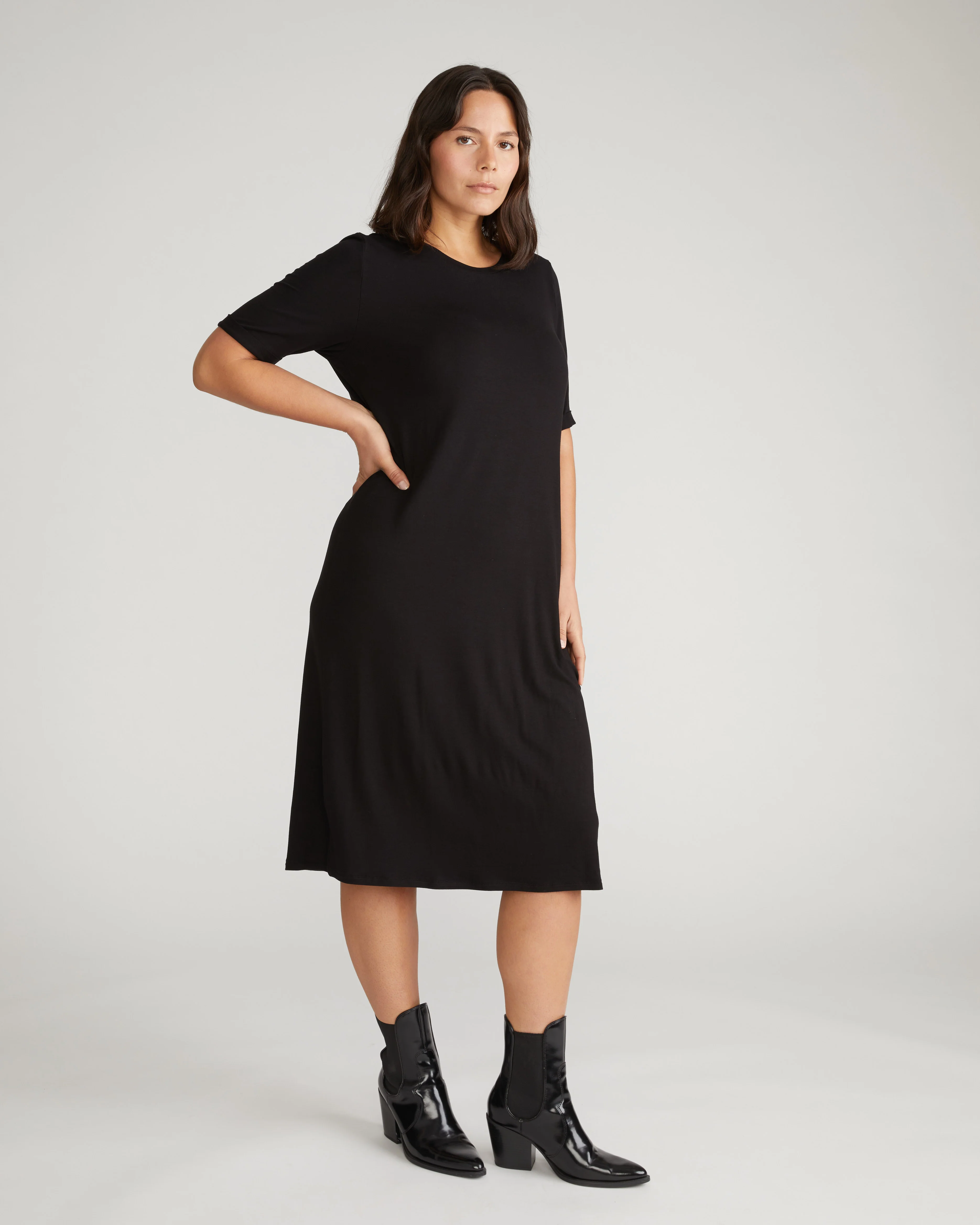 Lily Liquid Jersey Dress - Black - Image 2