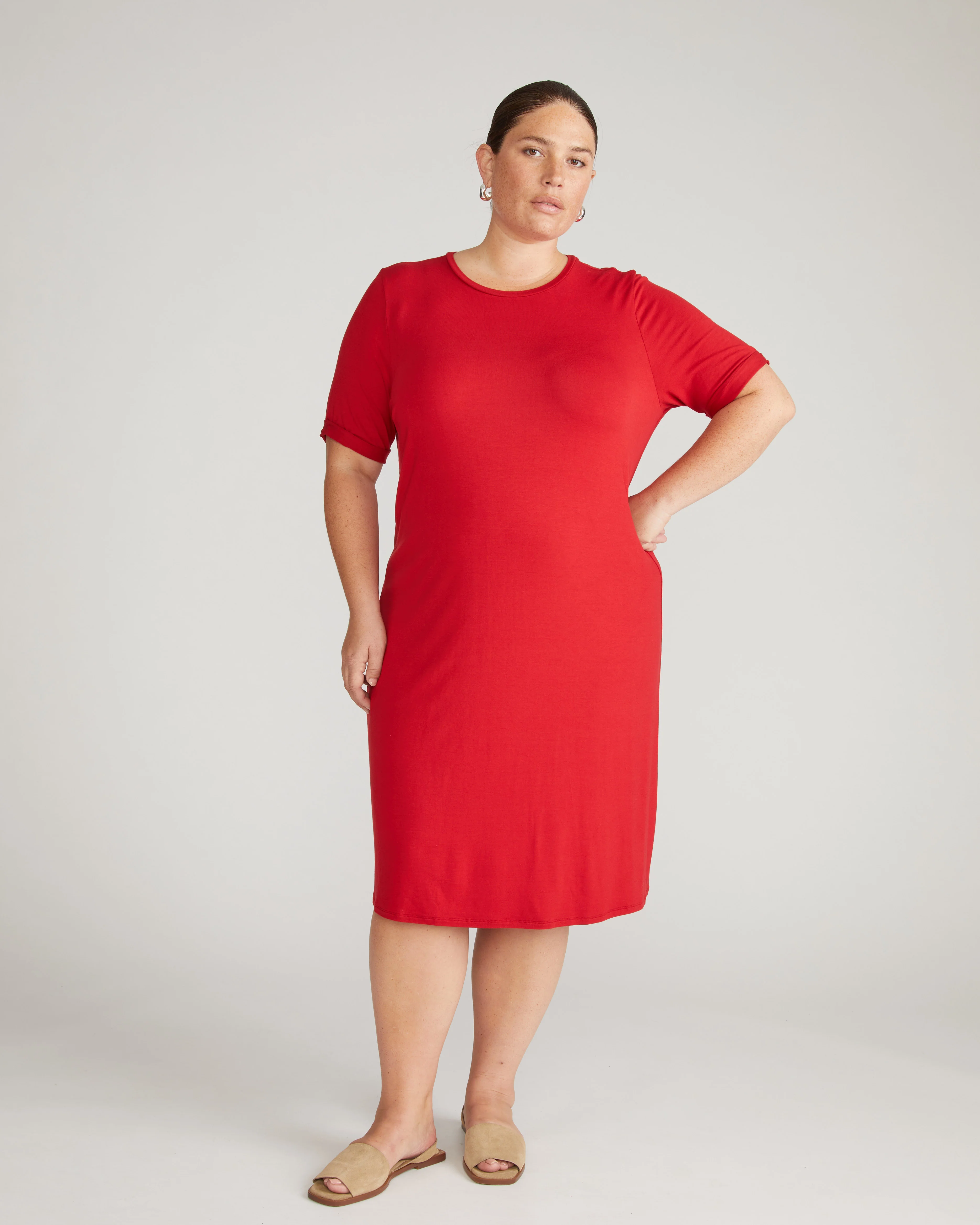 Lily Liquid Jersey Dress - New York Red - Image 4