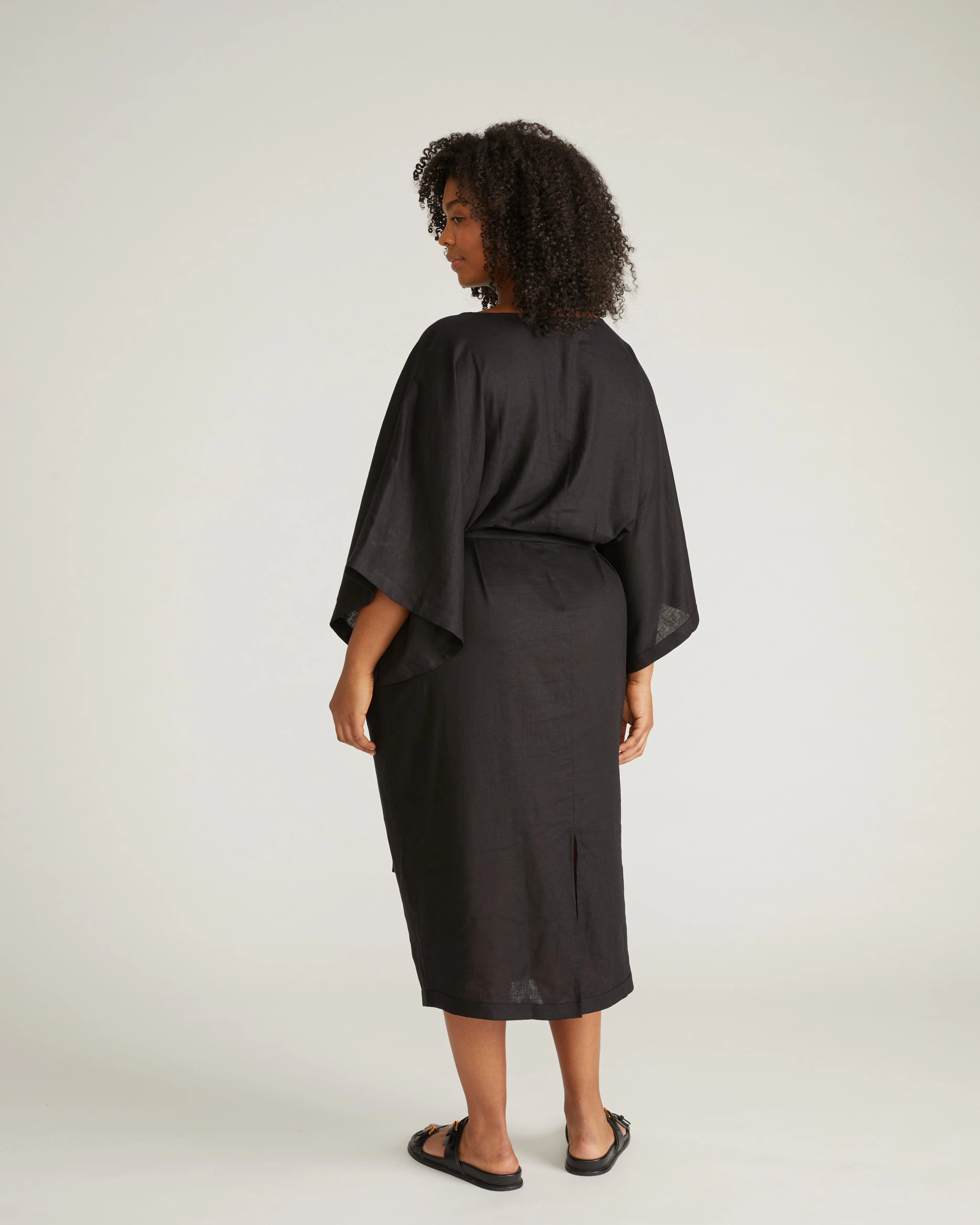 Lio Linen Dress - Black - Image 7