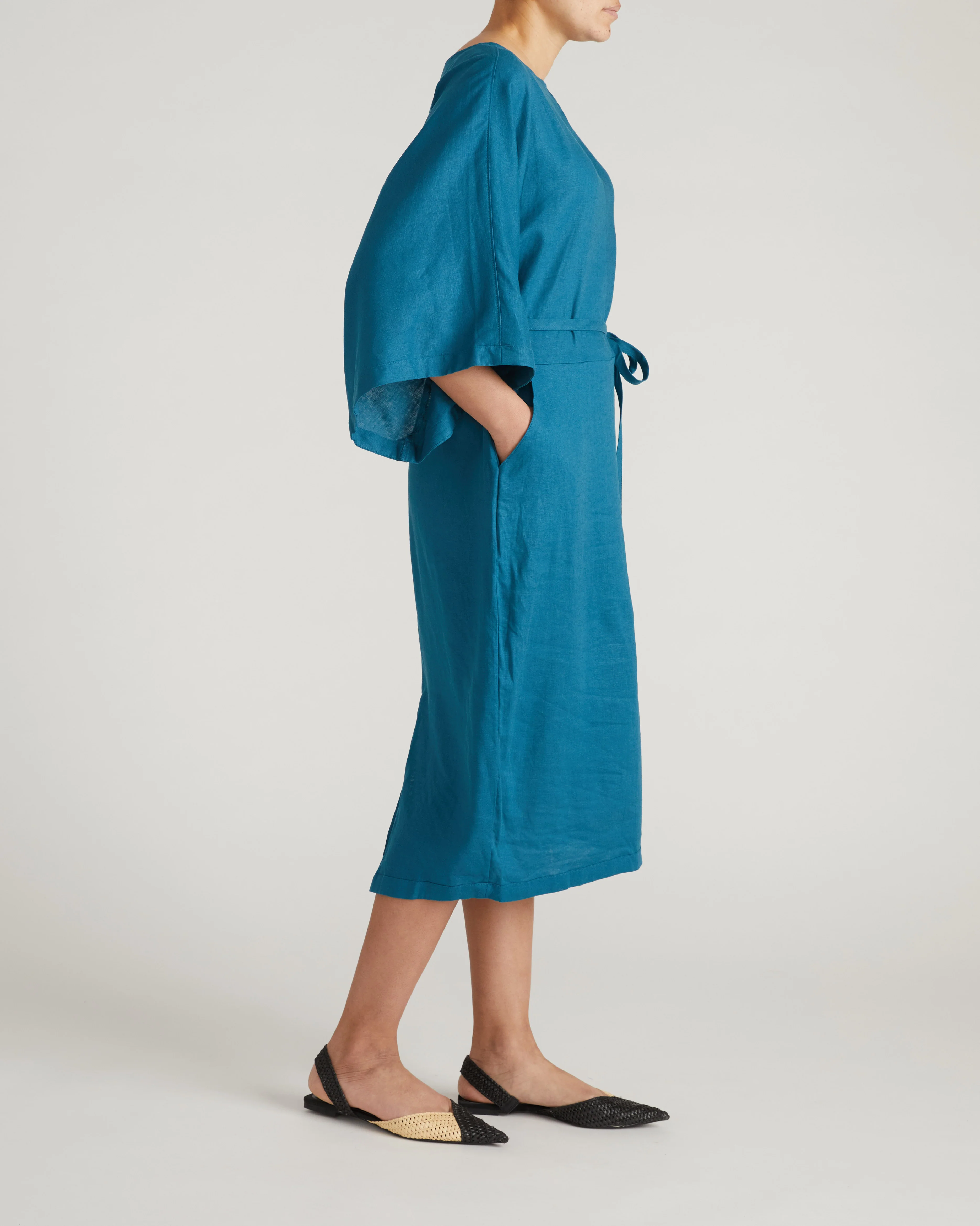 Lio Linen Dress - Ink Blue - Image 4