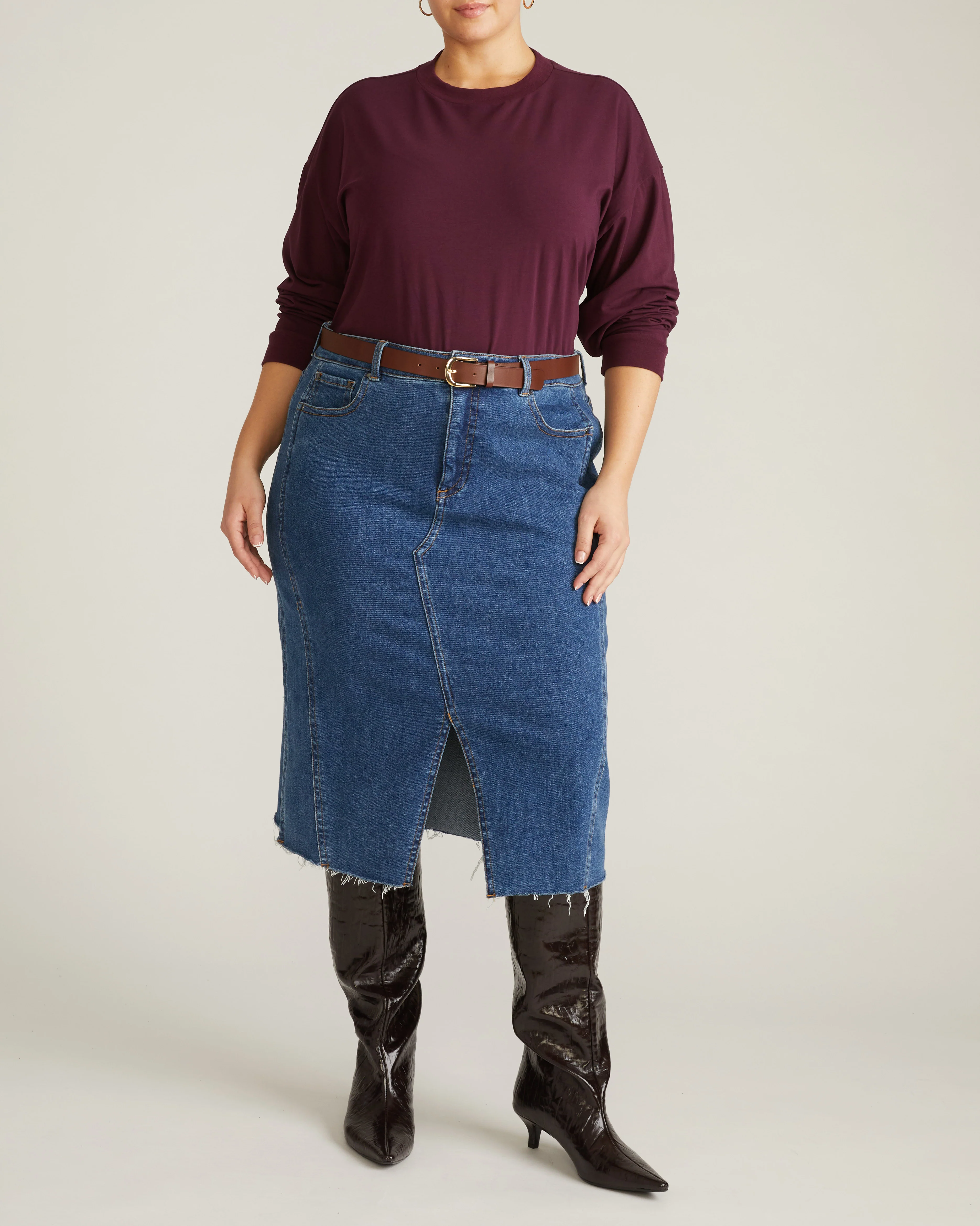 Long Sleeve Relaxed Tee - Acai - Image 4