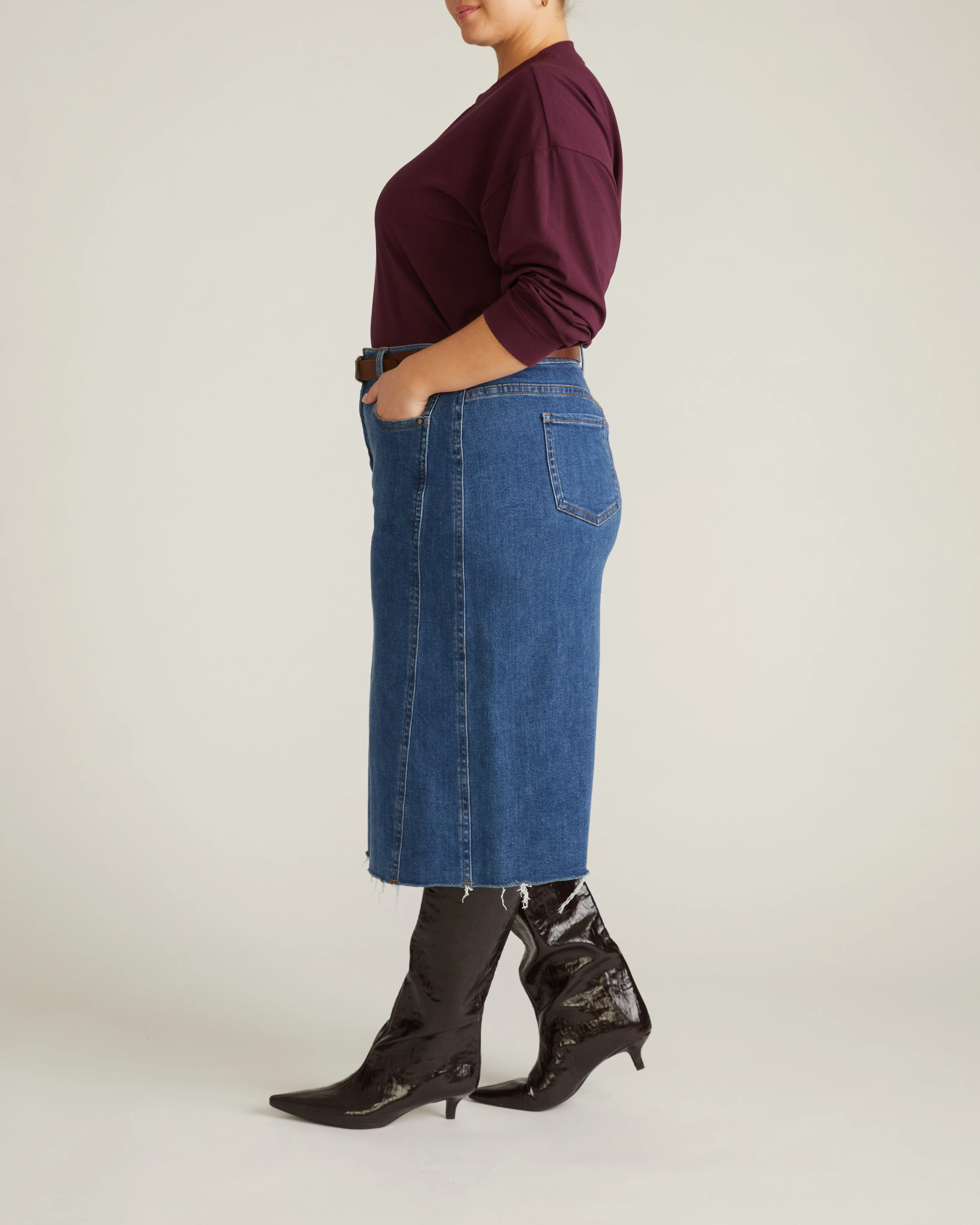 Long Sleeve Relaxed Tee - Acai - Image 5