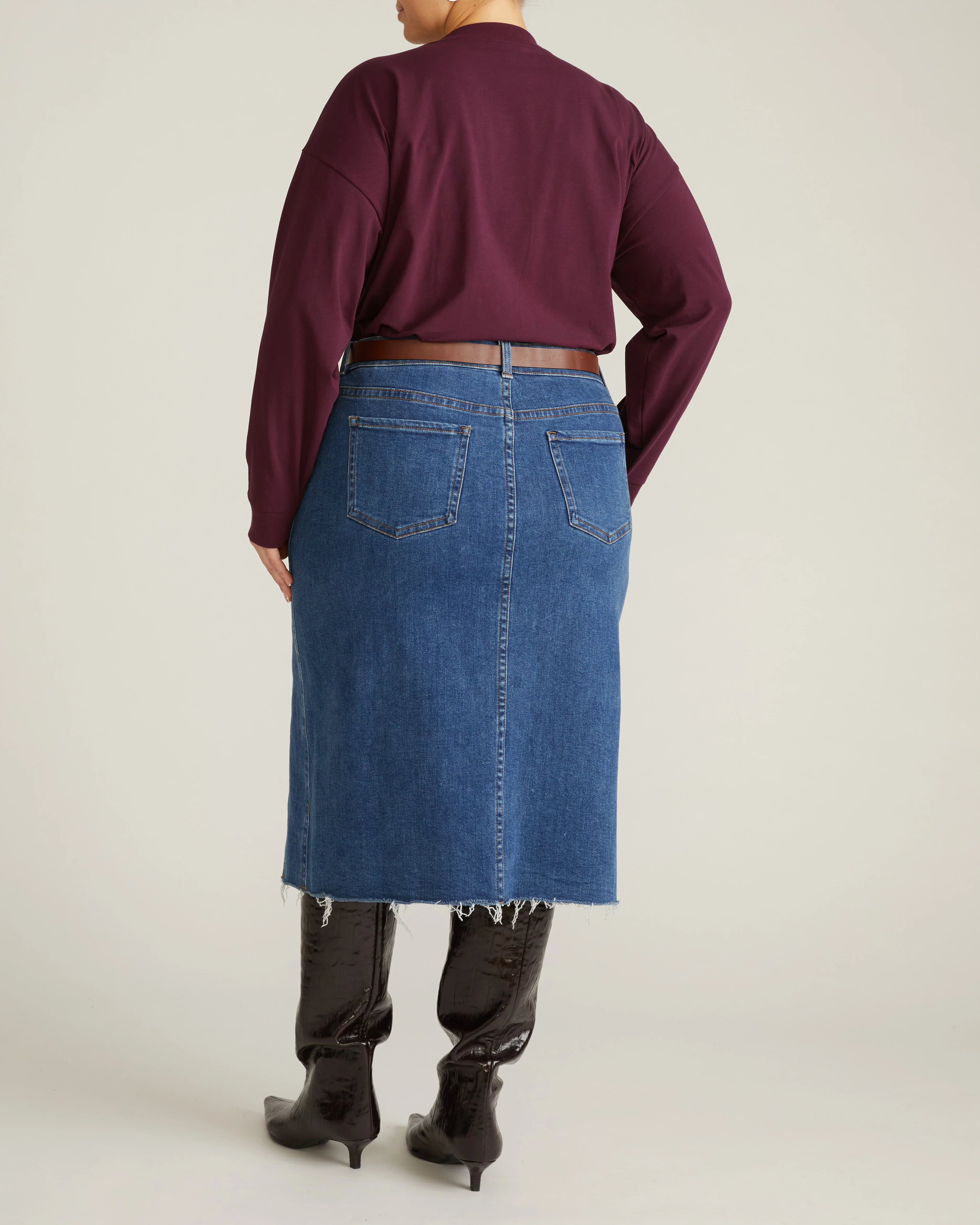 Long Sleeve Relaxed Tee - Acai - Image 6