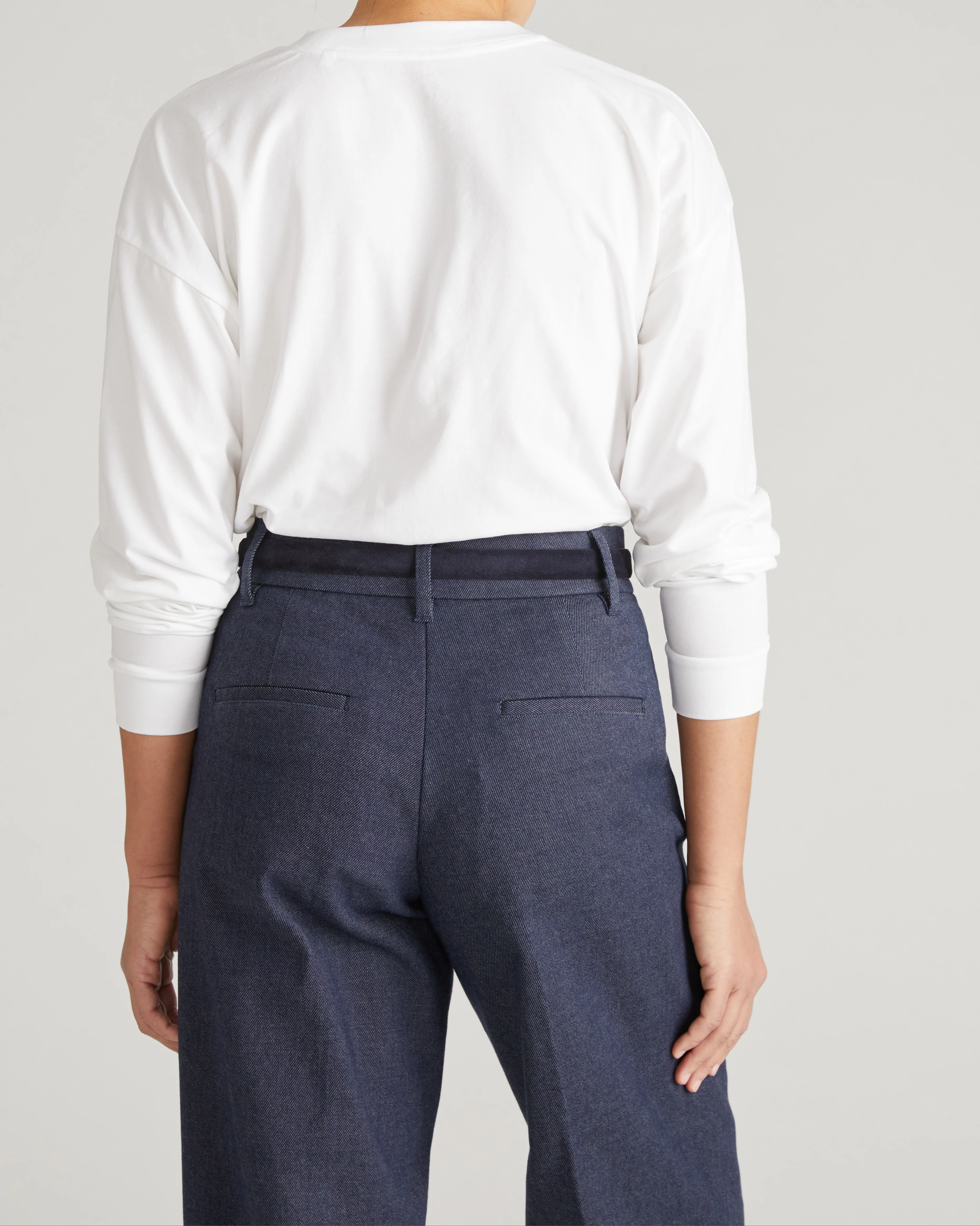 Long Sleeve Relaxed Tee - White - Image 4
