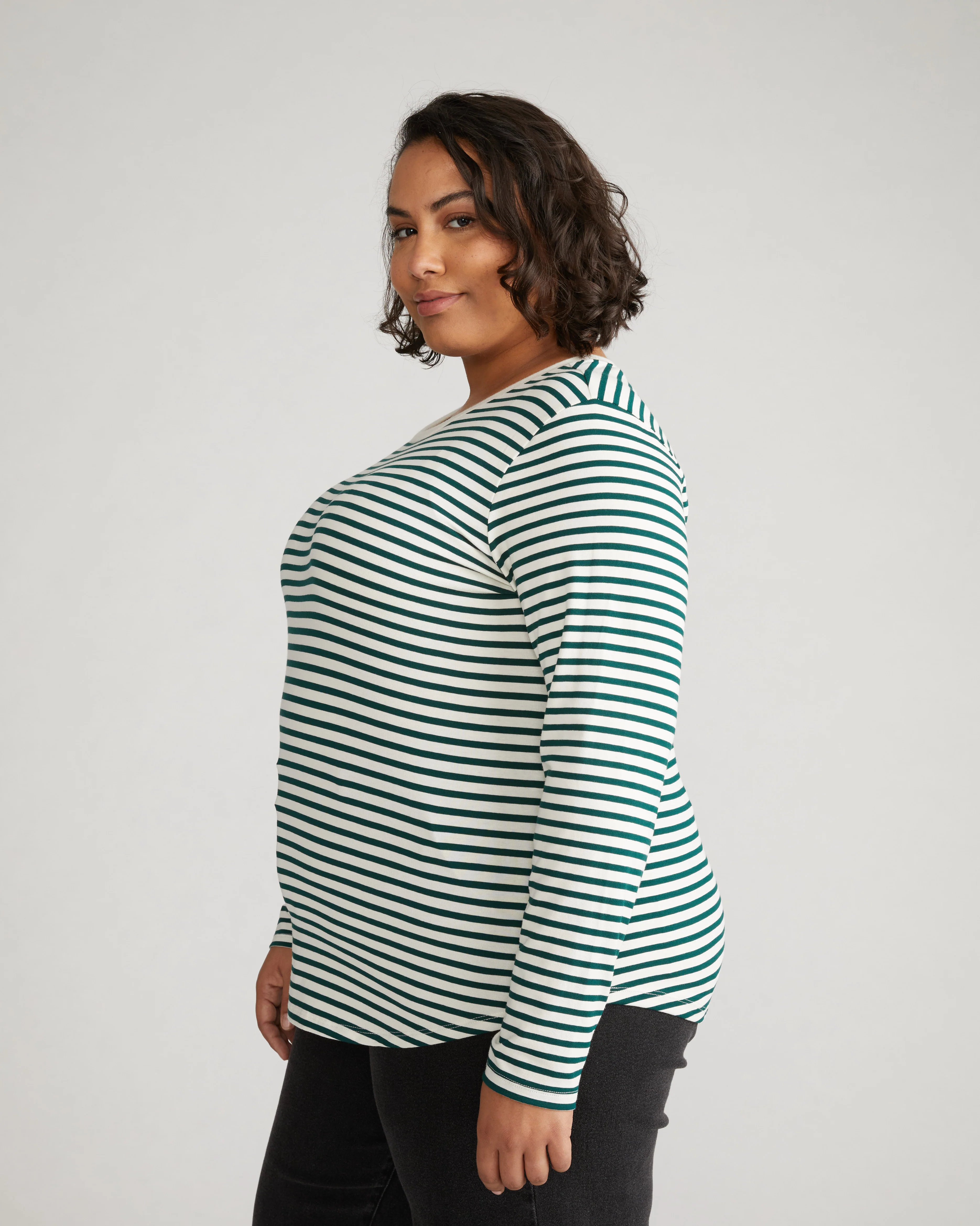 Long Sleeve Tee Rex - Bone/Botanic Stripe - Image 2