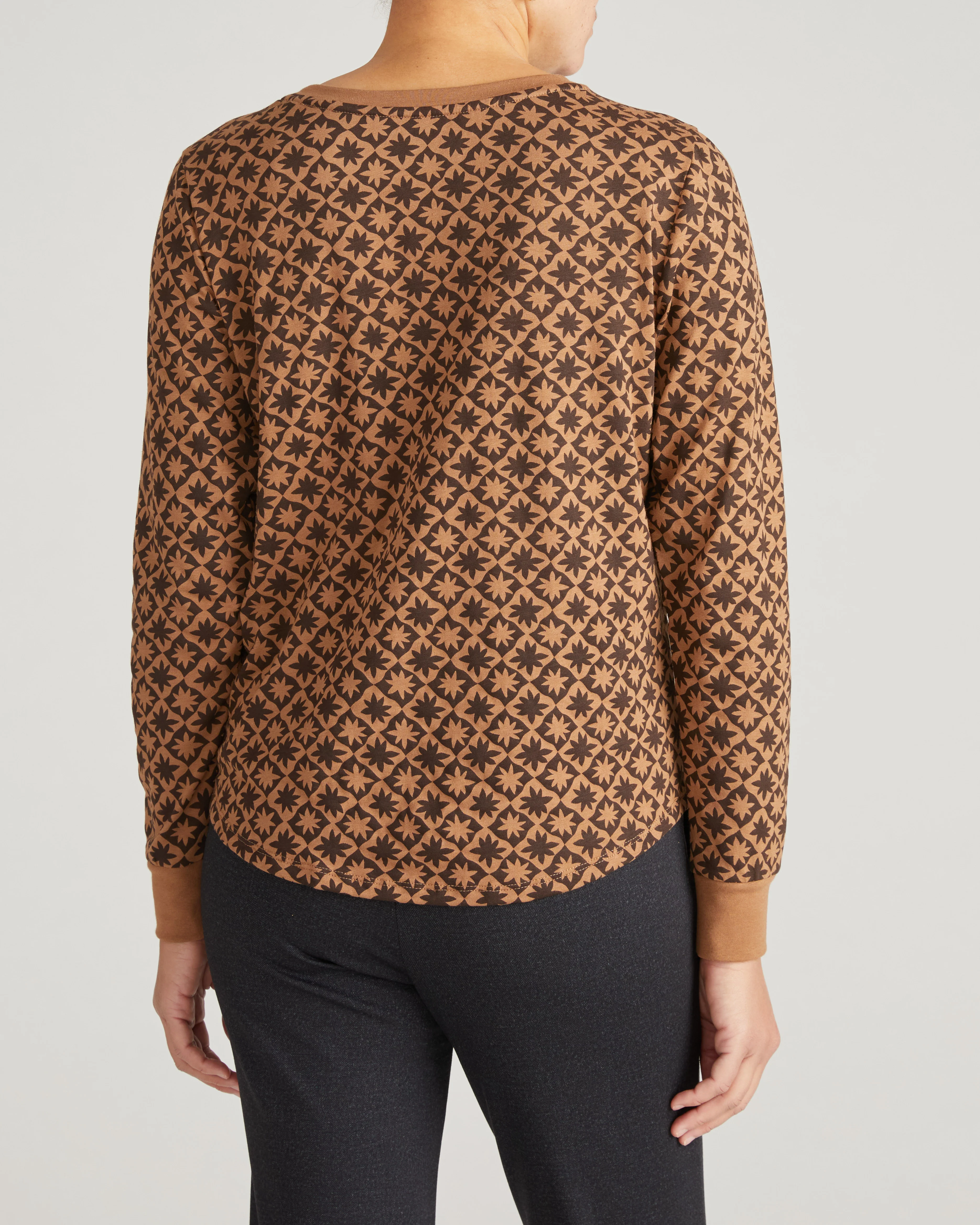 Long Sleeve Tee Rex - Brown Hacienda Print - Image 4