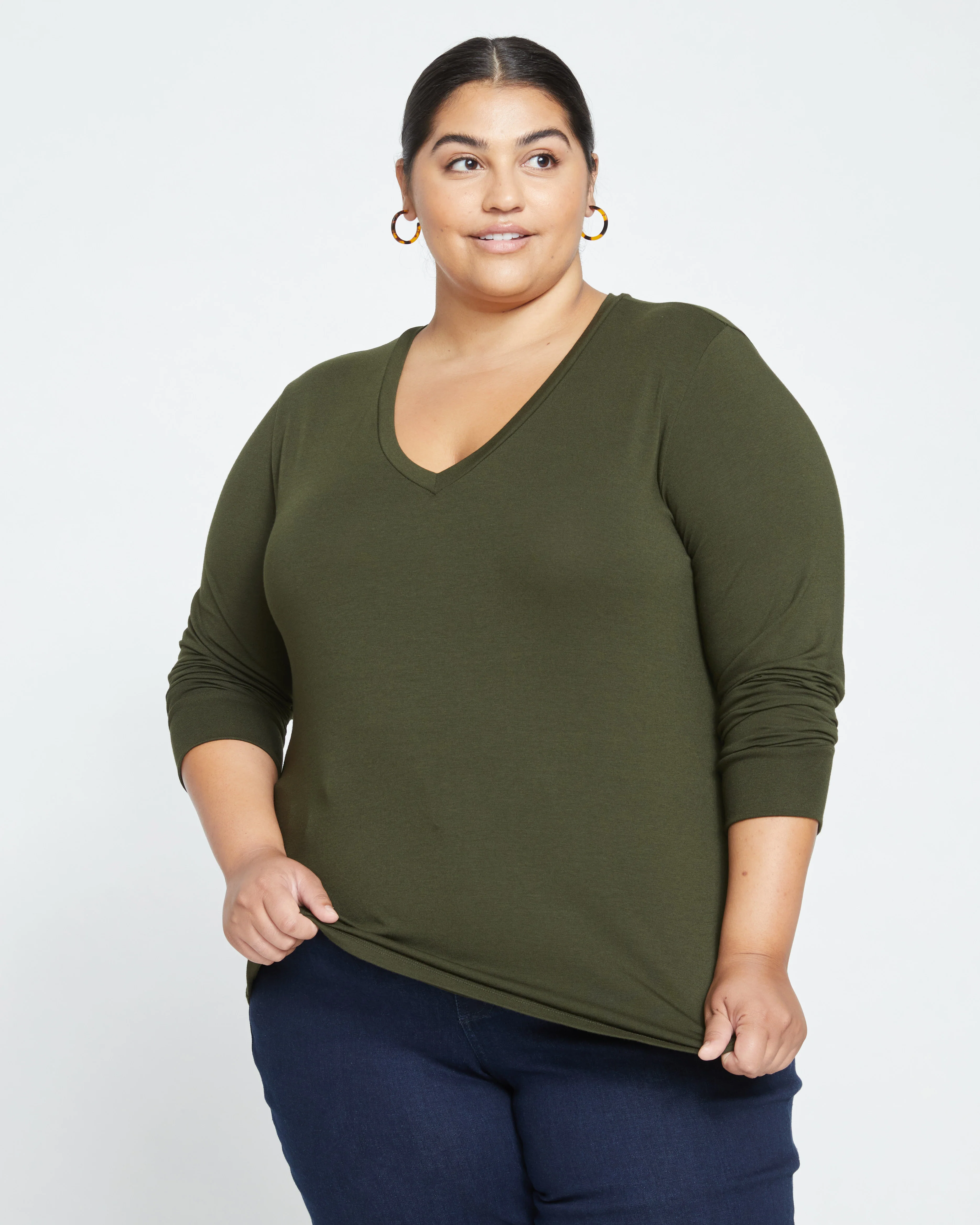 Long Sleeve V Rex - Evening Forest - Image 2