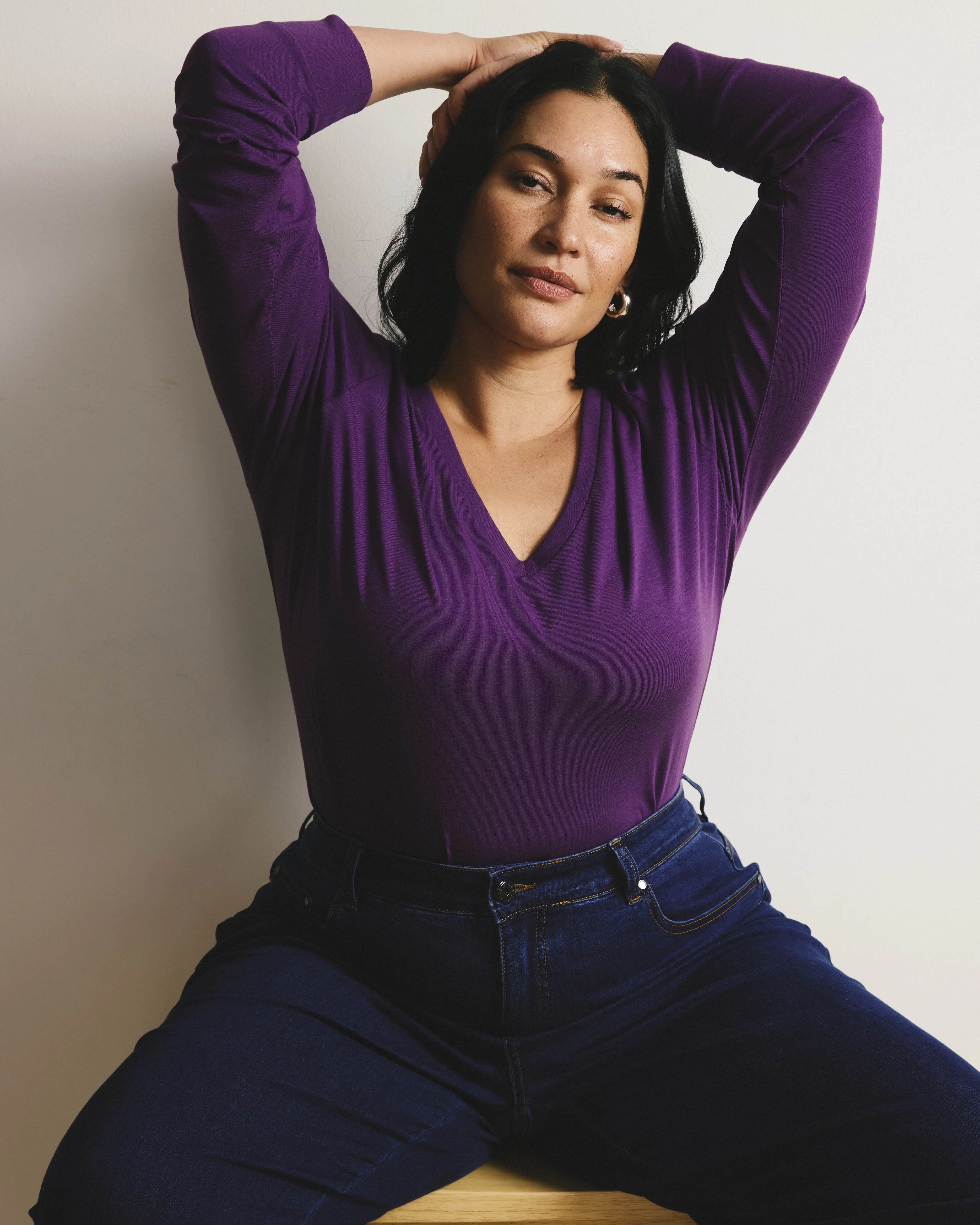 Long Sleeve V Rex - Grape - Image 2