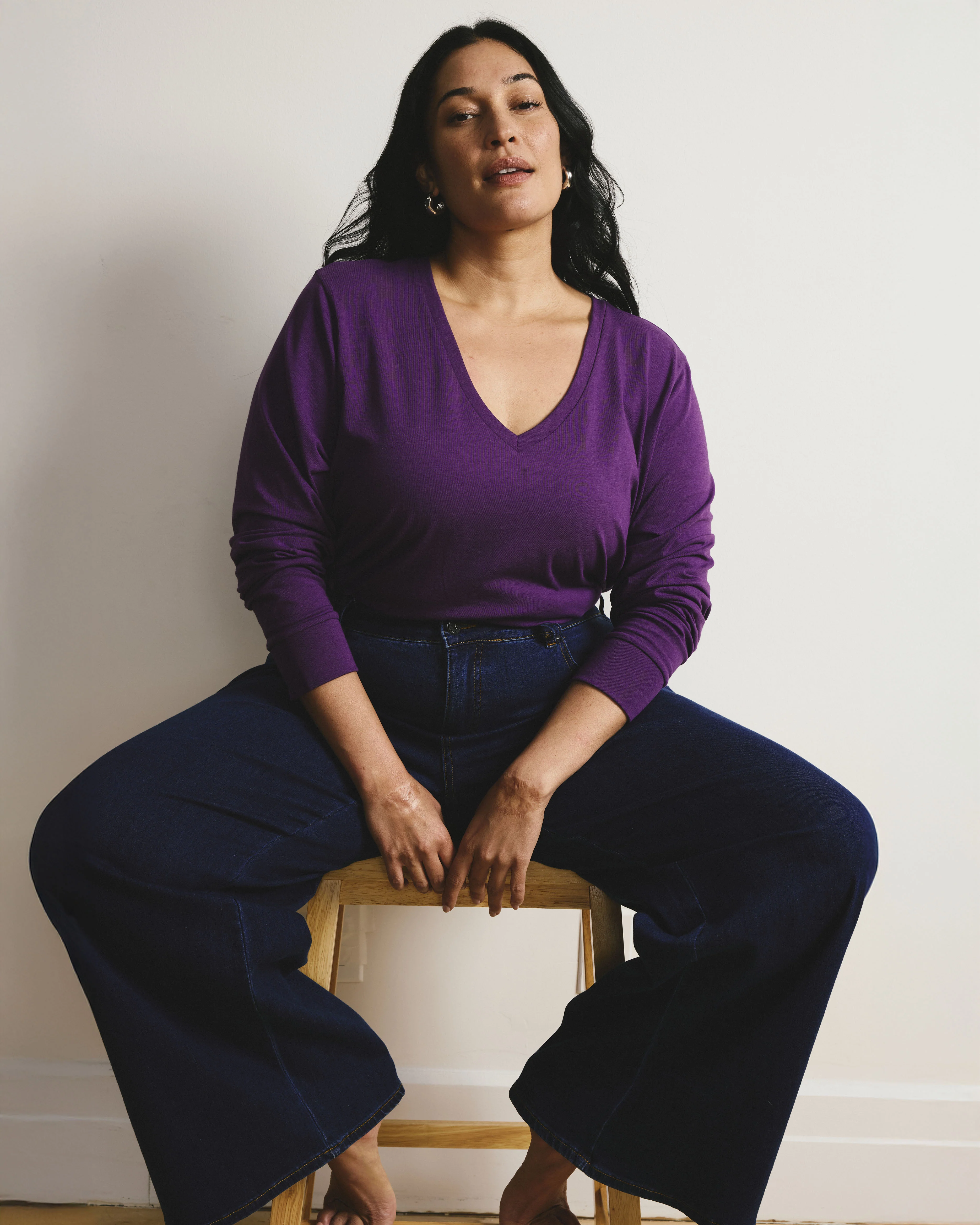Long Sleeve V Rex - Grape - Image 3