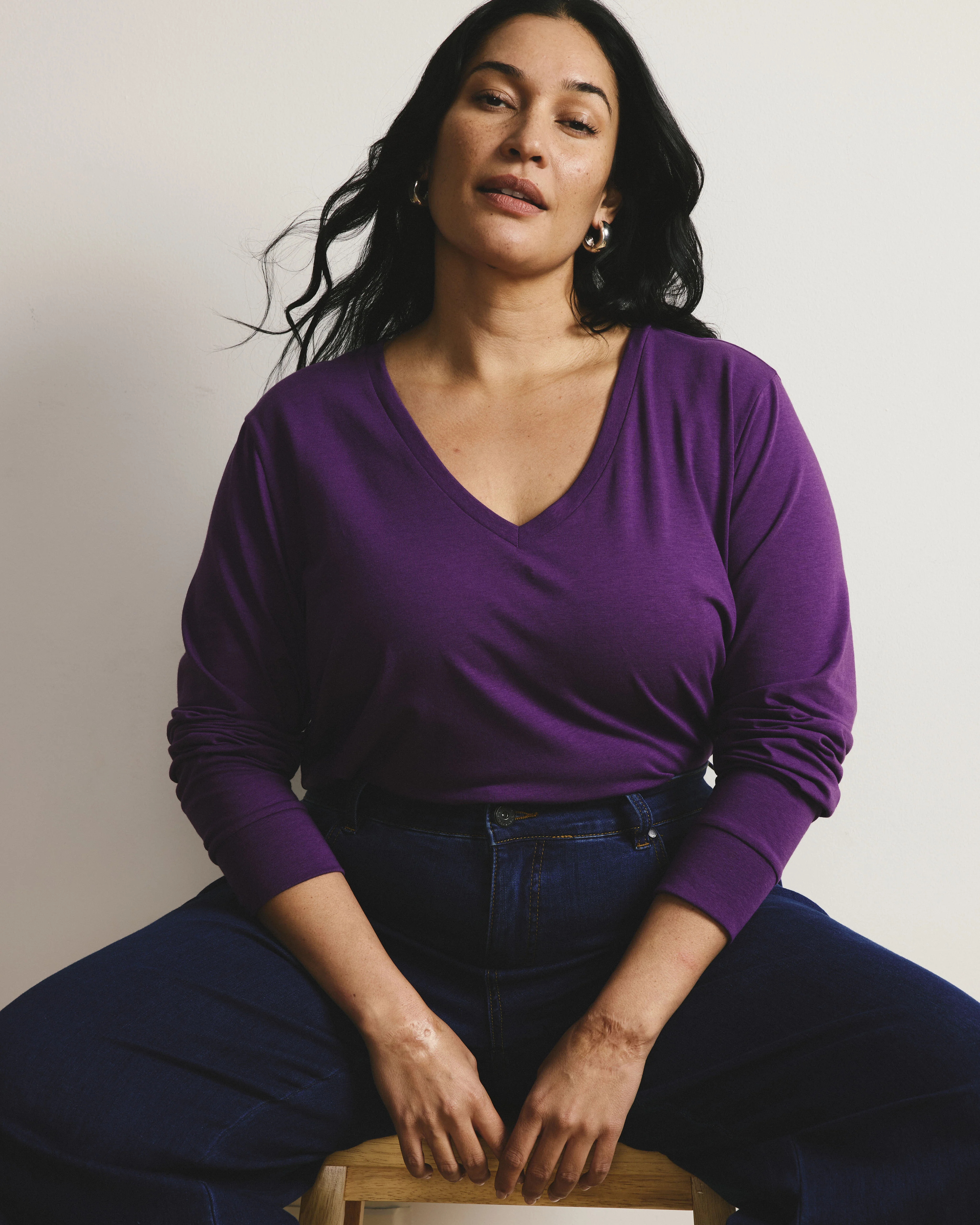 Long Sleeve V Rex - Grape - Image 4